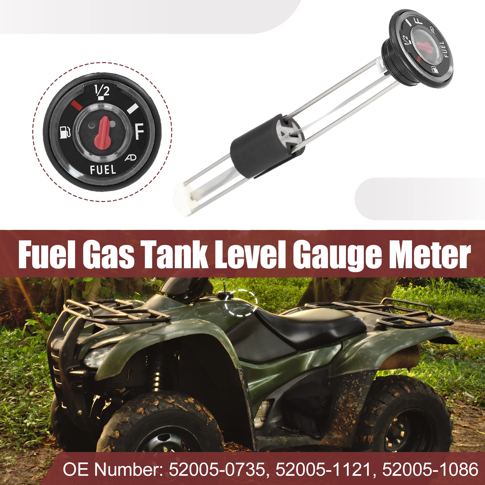 Motoforti ATV Fuel Gas Tank Level Gauge Meter with Cap for Kawasaki Bayou 220 250 300 400 KLF for Kawasaki Prairie 300 400 KVF R
