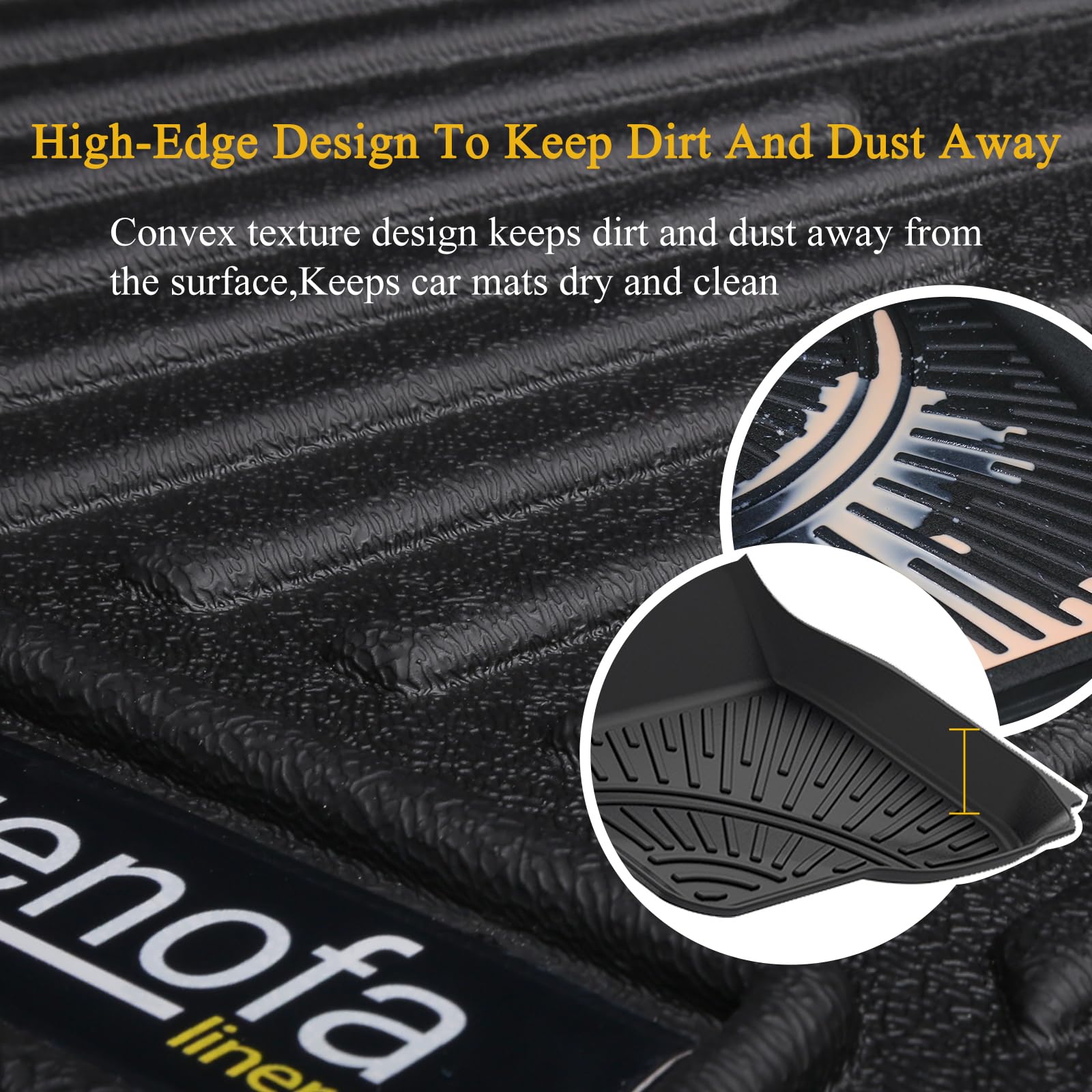 JENOFA All Weather Car Mats Set for 2018-2024 Chevy Equinox/GMC Terrain, Durable TPE, Full Set, Black