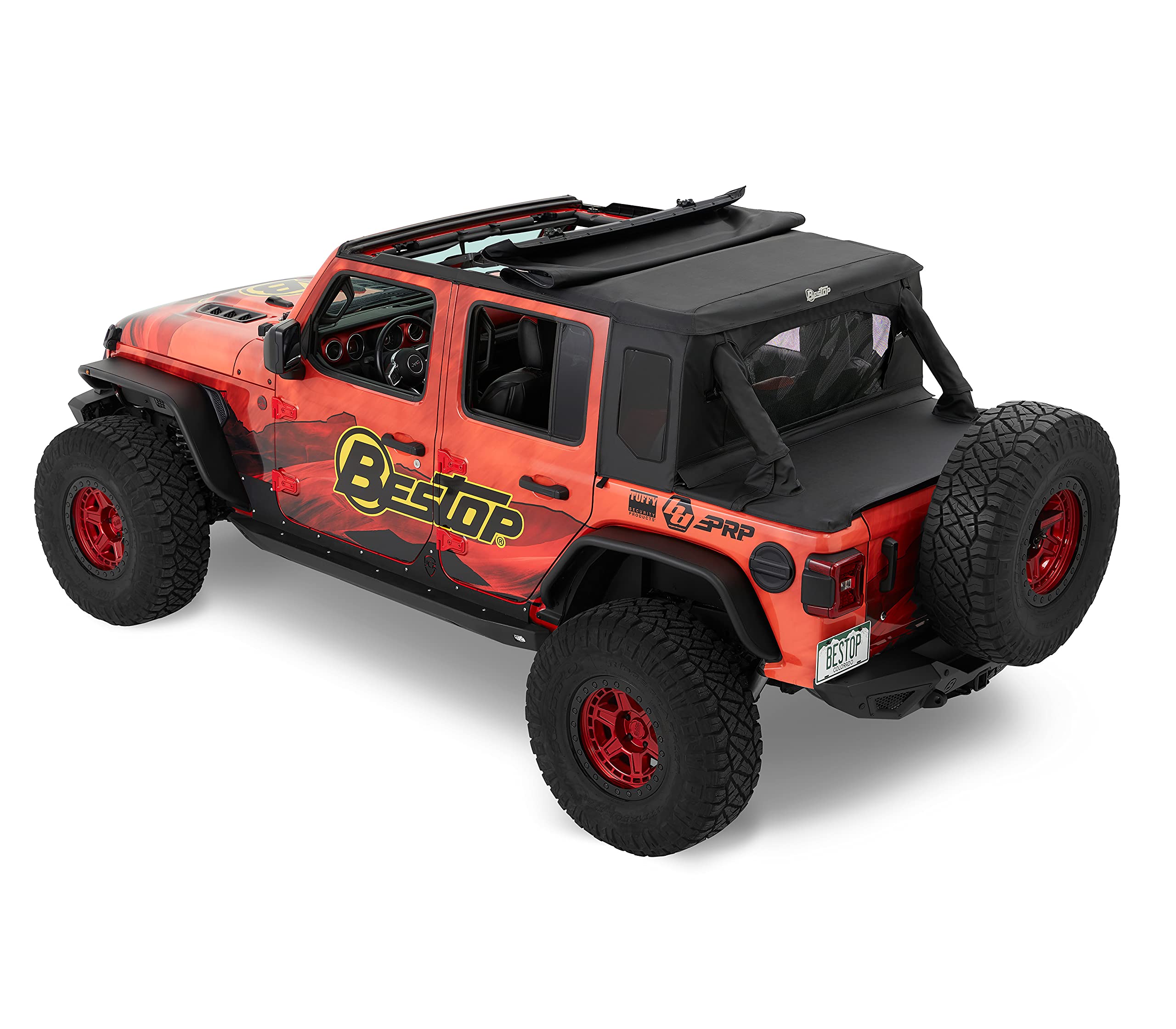 Bestop Halftop Kit for 2018-2021 Wrangler JL 4-Door, Black Diamond, Model 8010035