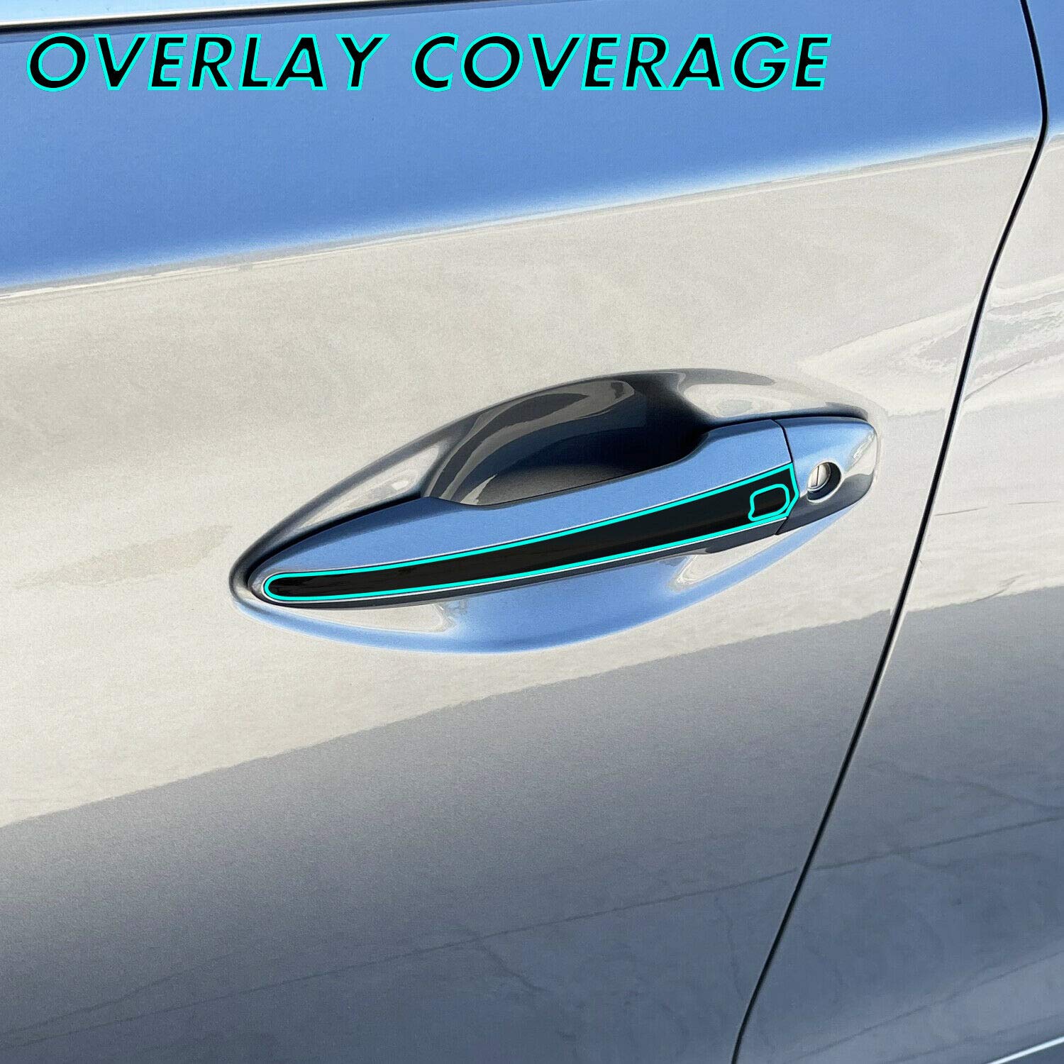 Slickmod,Chrome Delete Blackout Vinyl Overlay For 2014-2022 Infiniti Q50 Q50S Door Handle Trim (Satin Black)
