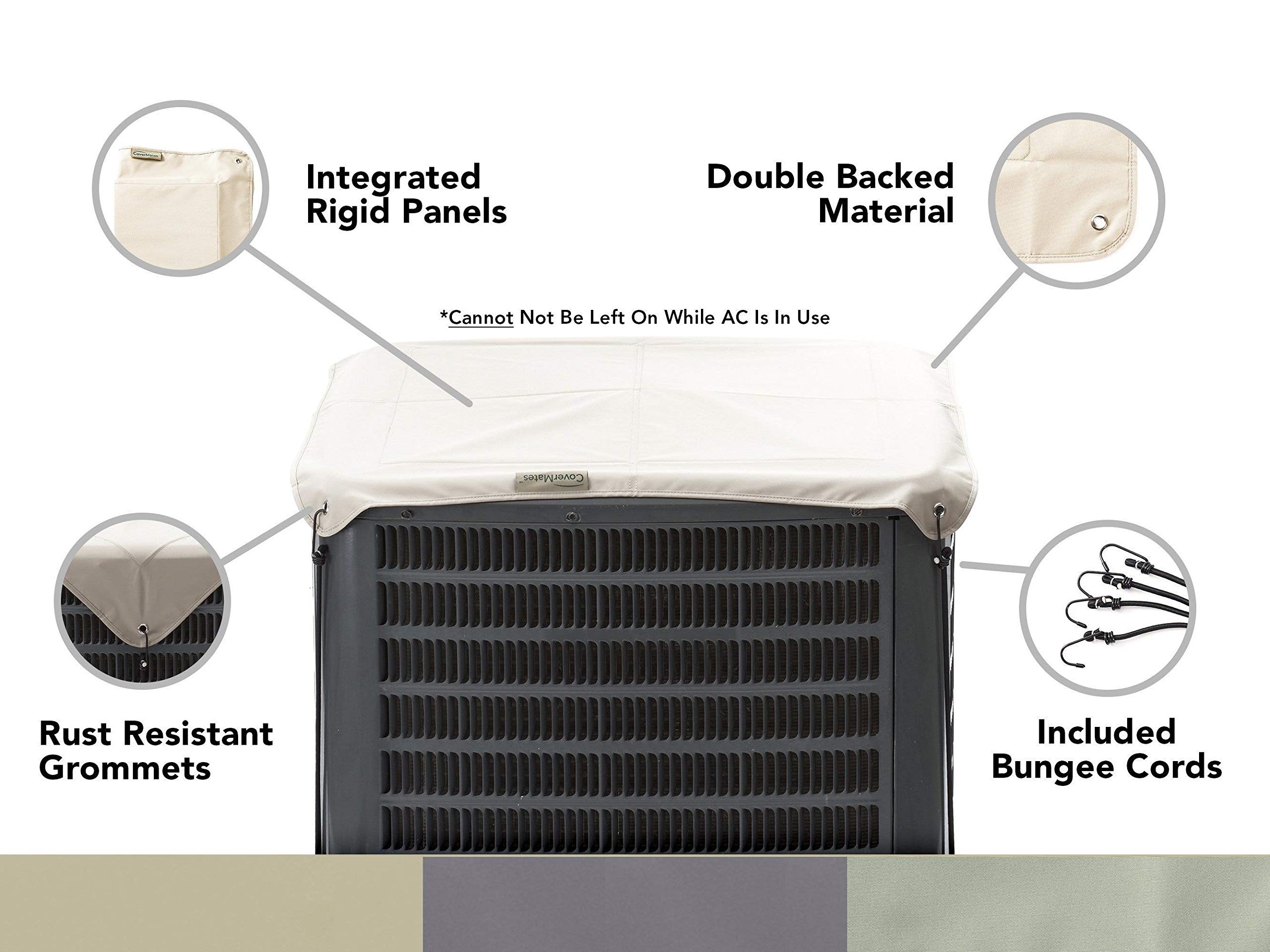 Covermates Armor Top Air Conditioner Cover - Light Weight Material, Weather Resistant, Armor Plates, Ac & Equipment-Khaki