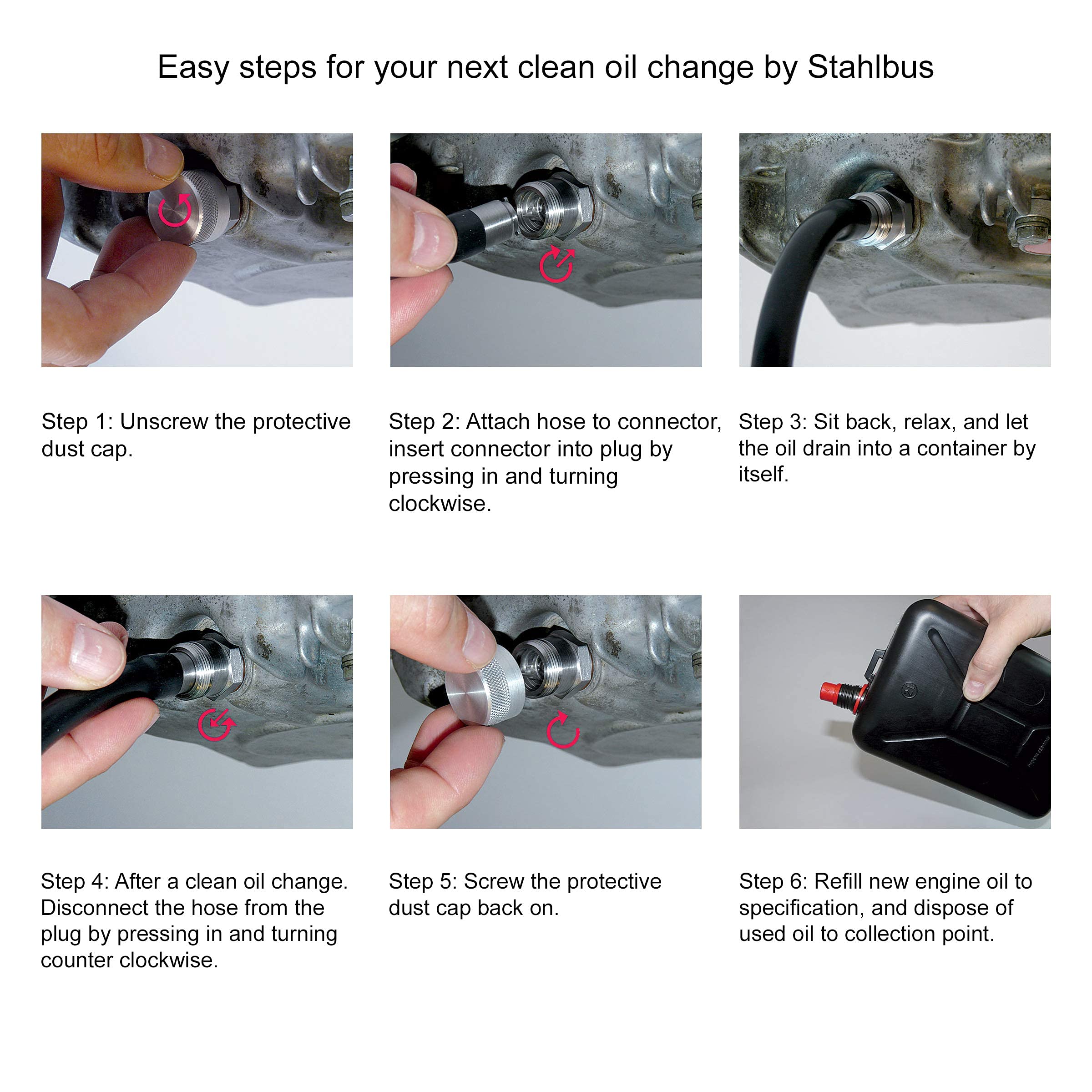 Stahlbus Oil Drain Valve Plug M12x1.25x12mm Steel - Clean & Easy Tool-Free Oil Change for Most Toyota & Nissan - Silver
