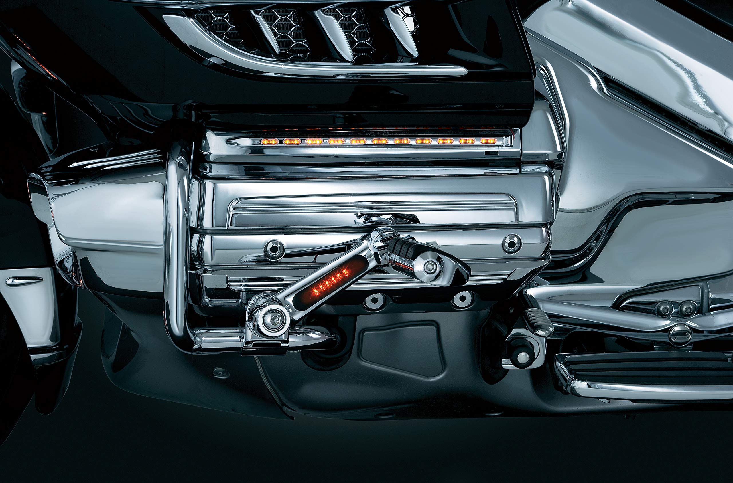 Kuryakyn 4056 Motorcycle Foot Controls with Ergo II Cruise Mounts, Dually ISO Pegs, 6" Arms, Chrome for Honda Gold Wing, Valkyrie