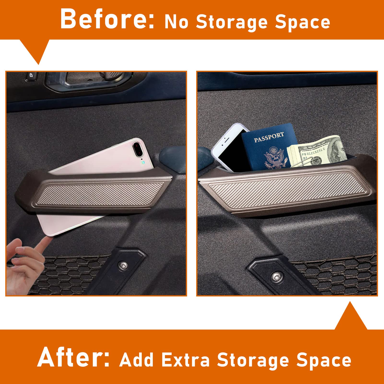 Wdg For Ford Bronco Accessories 2021 2022 2023 2024, Center Console Storage Organizer And Door Handle Storage Box, Insert Tray A
