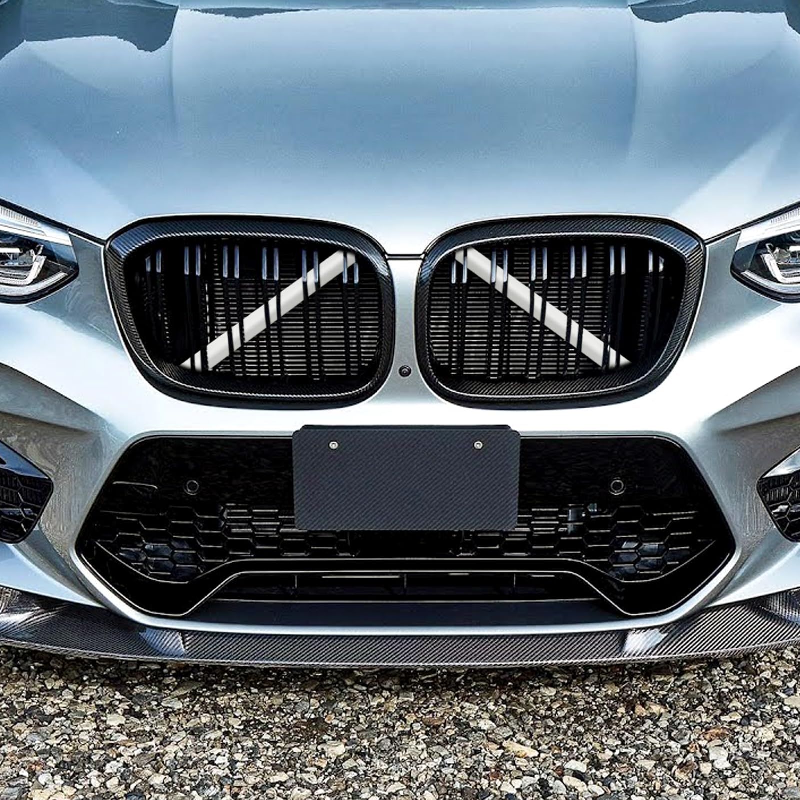 Jaronx V Brace Wrap Covers for BMW X3/X4/X5/X6/X7 - White Grille Inserts, Acrylonitrile Butadiene Styrene, Size G01/G05