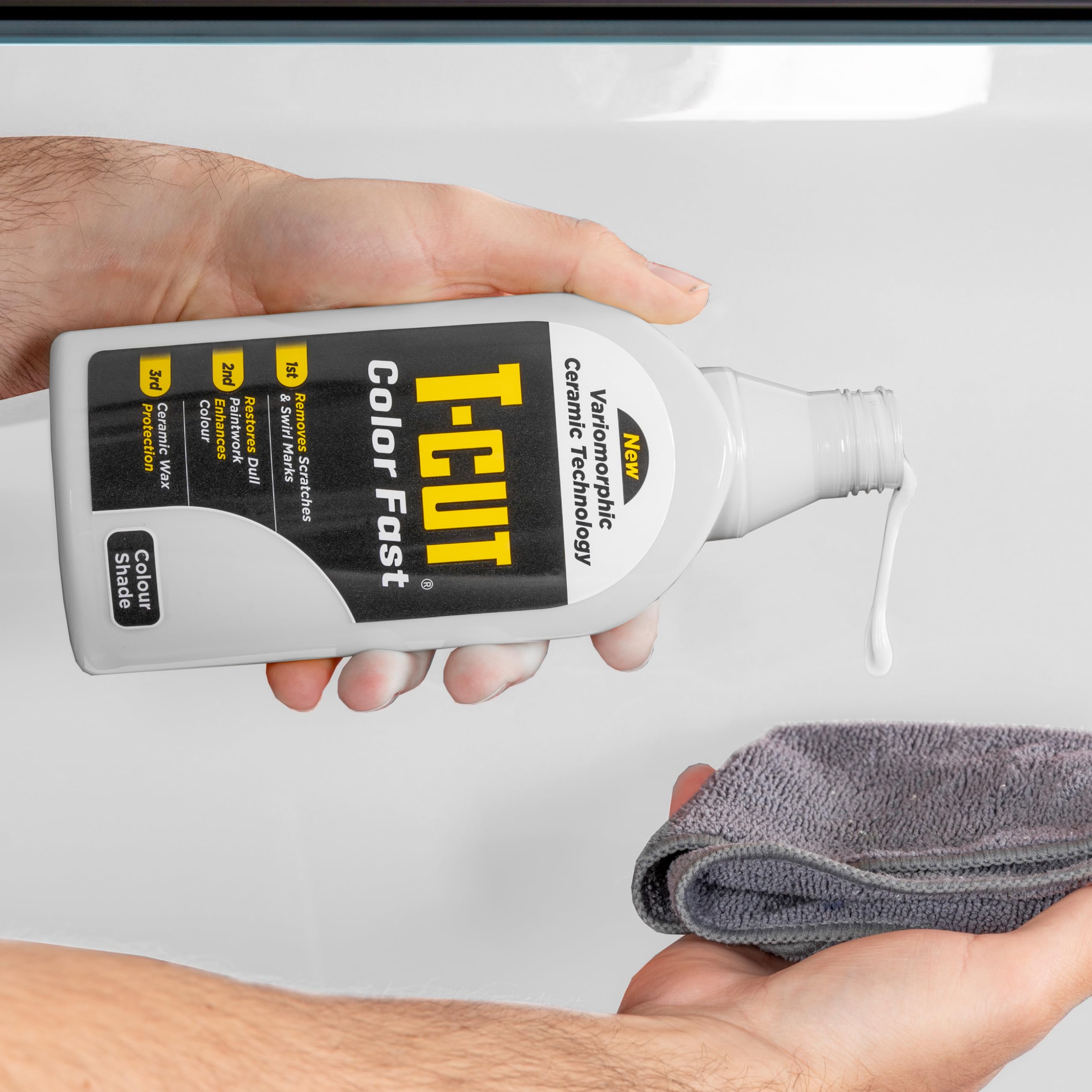 Car Gods T-Cut White Scratch Remover Car Polish, 17 Fl Oz, Wax, White, Model CMW001, Restores Paintwork, 13 Colors Available