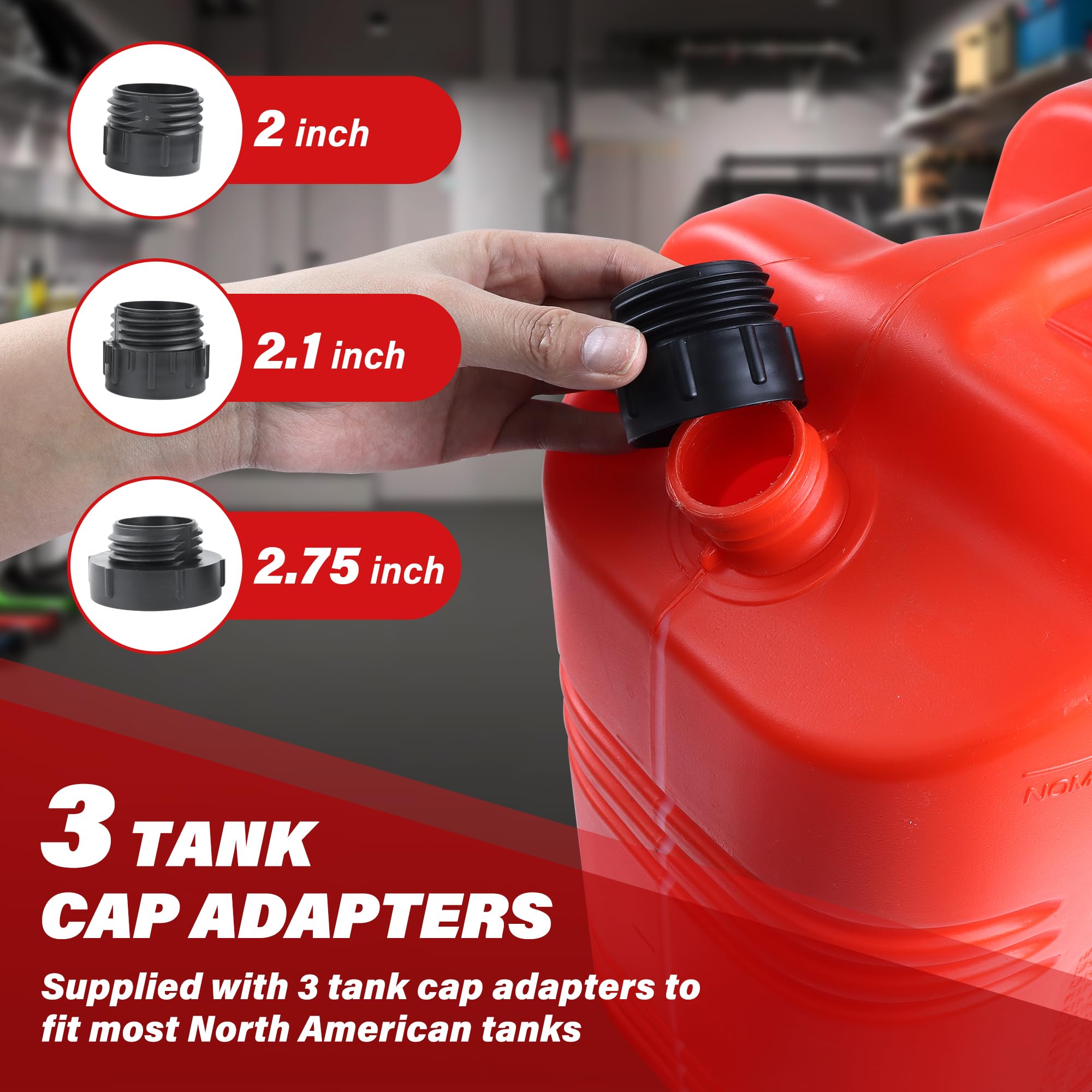 Fuel Transfer Pump, 3.2 Gpm, Auto-Stop Nozzle, 51-Inch Hose With 3 Tank Fittings, Battery-Powered Portable Siphon Pump For Oil,