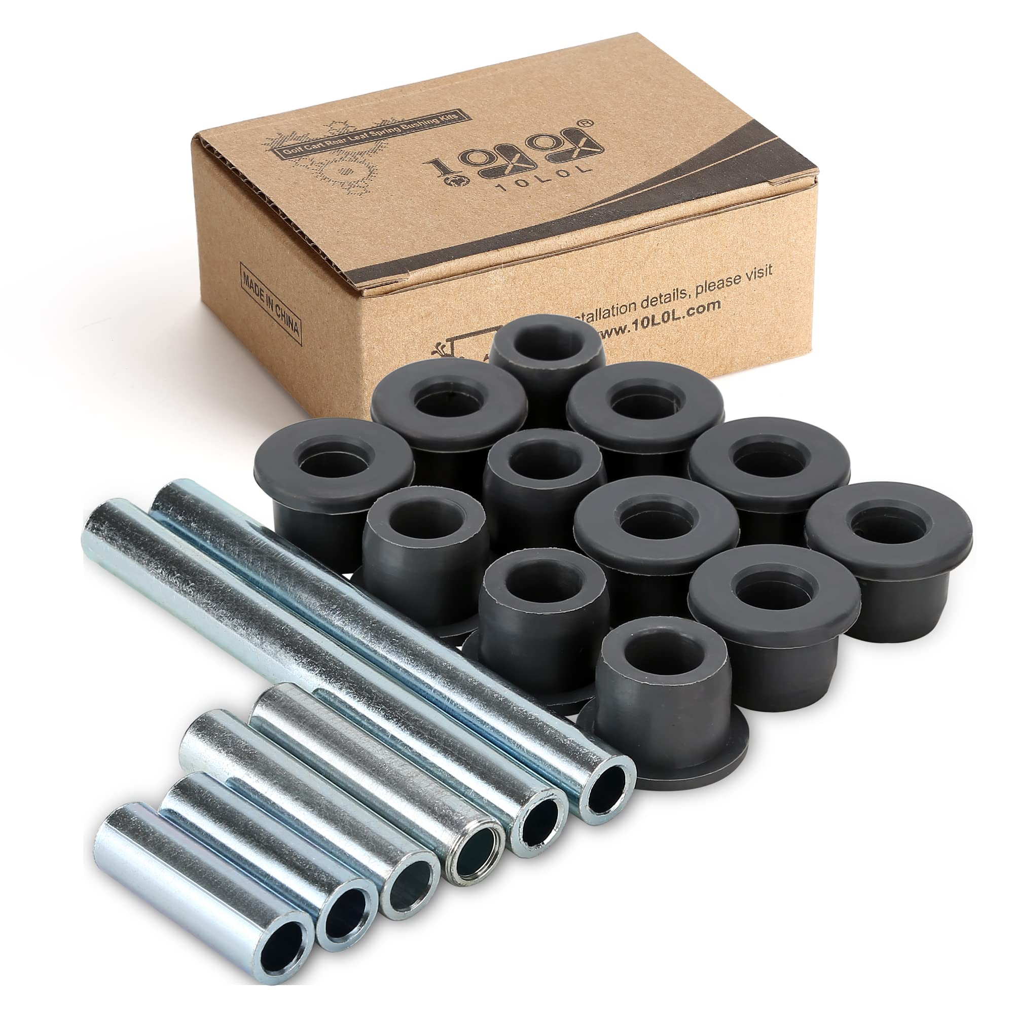 10L0L Front Lower Spring A-Arm Bushing Sleeves Kit for Club Car Precedent 2004-up Golf Cart, Replace OEM 1029562-01 1022874011 1
