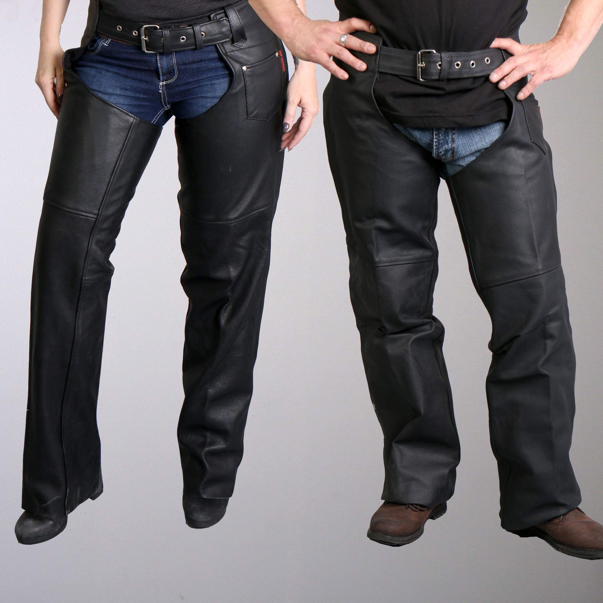 Hot Leathers Leather Chaps, Fully Lined, 4X-Large, Black, Model CHM1001 BLACK