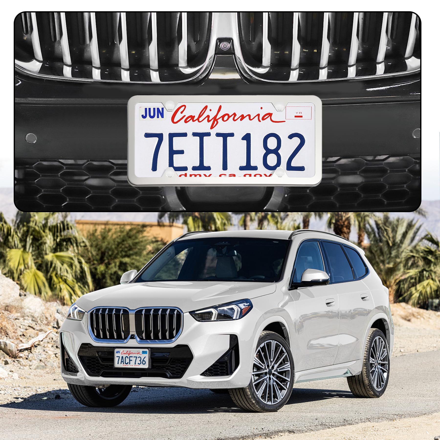 Livtee Chrome License Plate Frames, 4 Holes Stainless Steel License Plate Covers, 2Pcs Car License Plate Holder, Automotive Acce