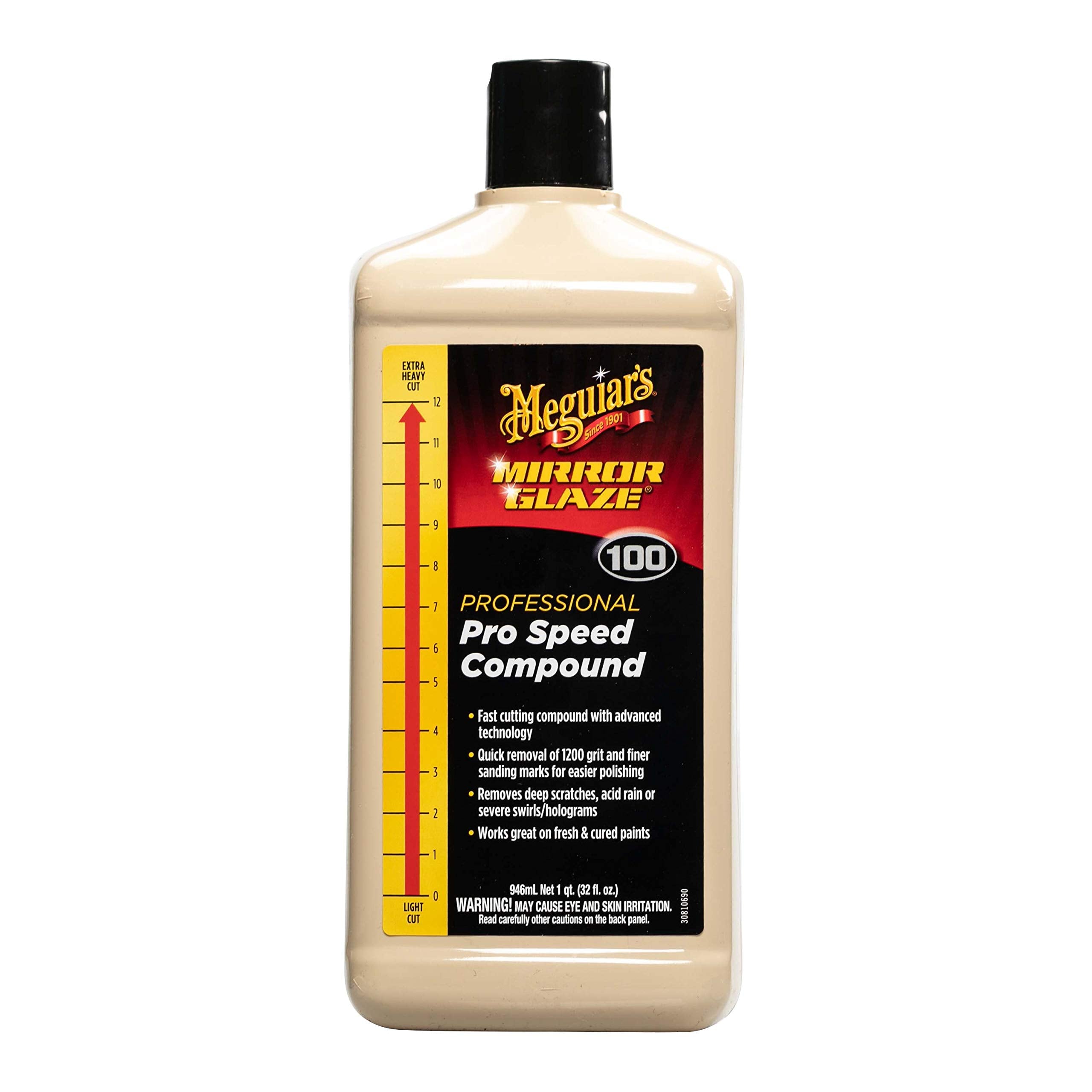 Meguiars Pro Speed Compound M10032 - Fast-Cutting Compound for Heavy Scratch and Swirl Removal - Professional Car Polish - Comp