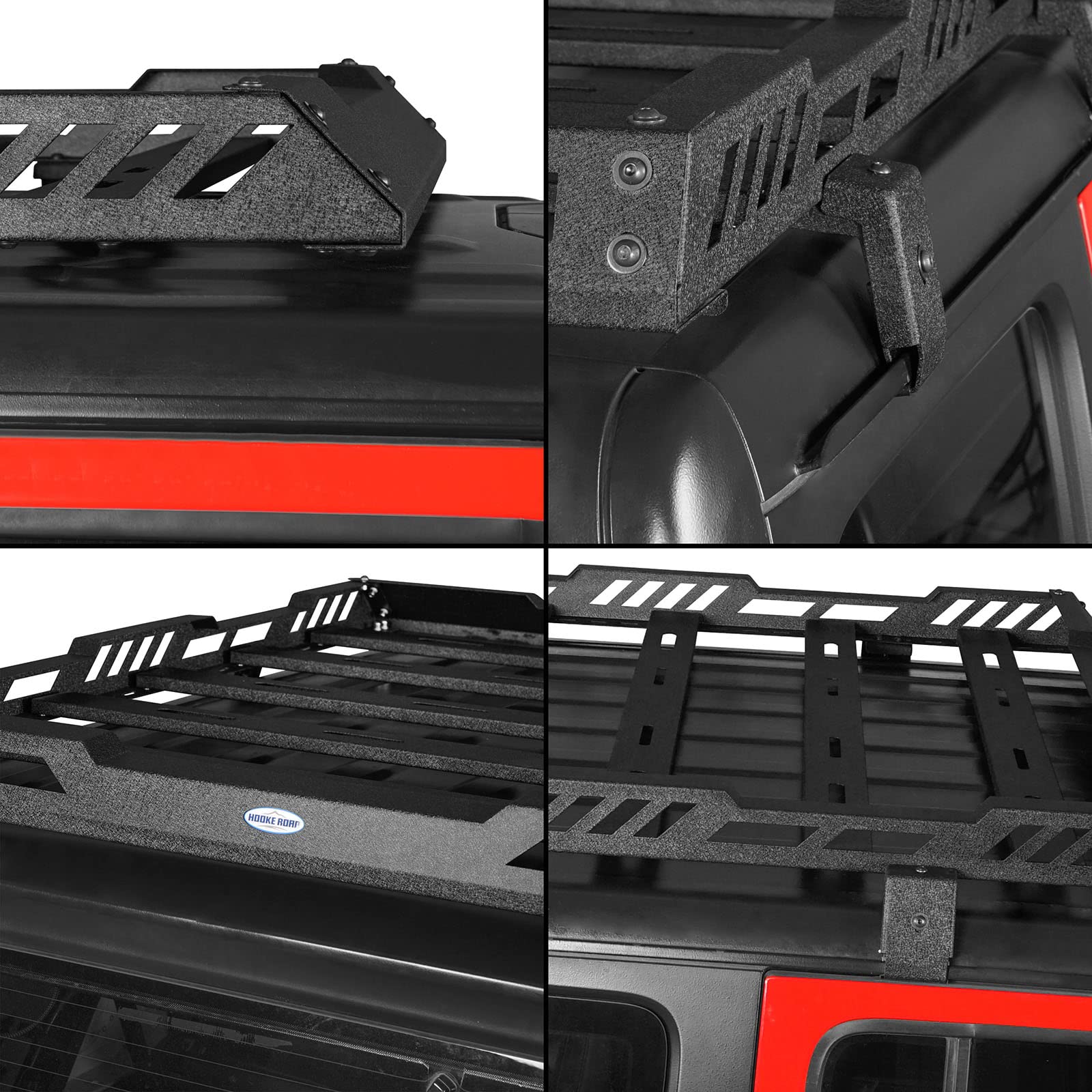 Hooke Road Roof Rack Cargo Basket Crossbar For 2018-2025 Jeep Wrangler Jl 2 Or 4 Doors & Gladiator Jt (Hard Top Only)