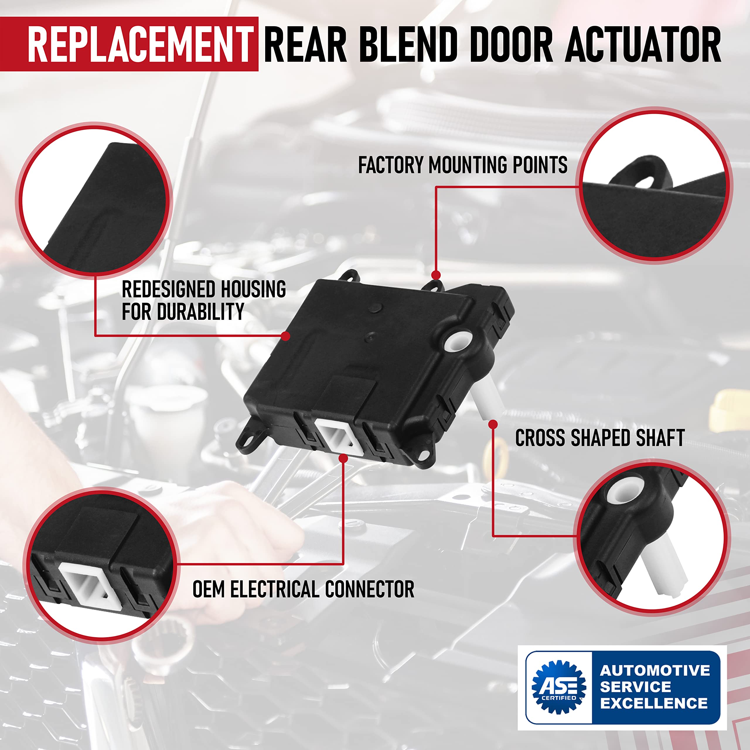 AA Ignition HVAC Air Blend Door Actuator - Compatible with Ford & Lincoln SUVs - 604-213