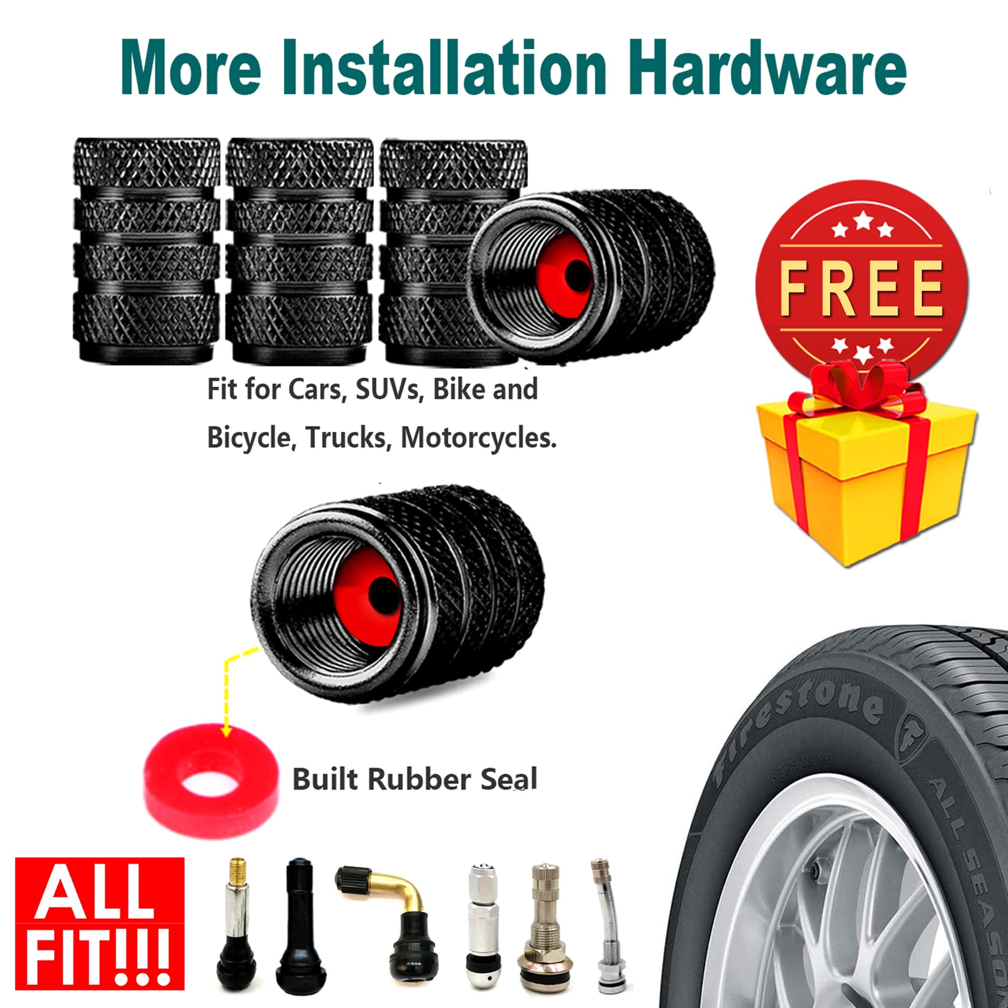 YoUoY Stainless Steel License Plate Screws with Carbon Fiber Caps for Front/Rear Car Tags