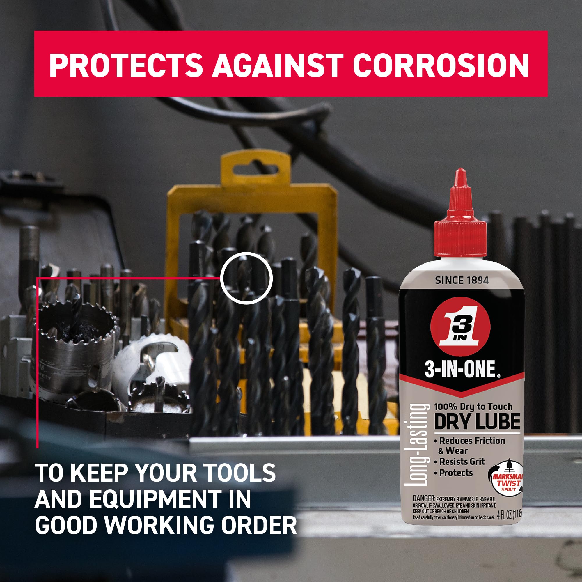3-IN-ONE Professional WD-40 High-Performance Penetrant, 4 oz Metal Bottle, Model 120025