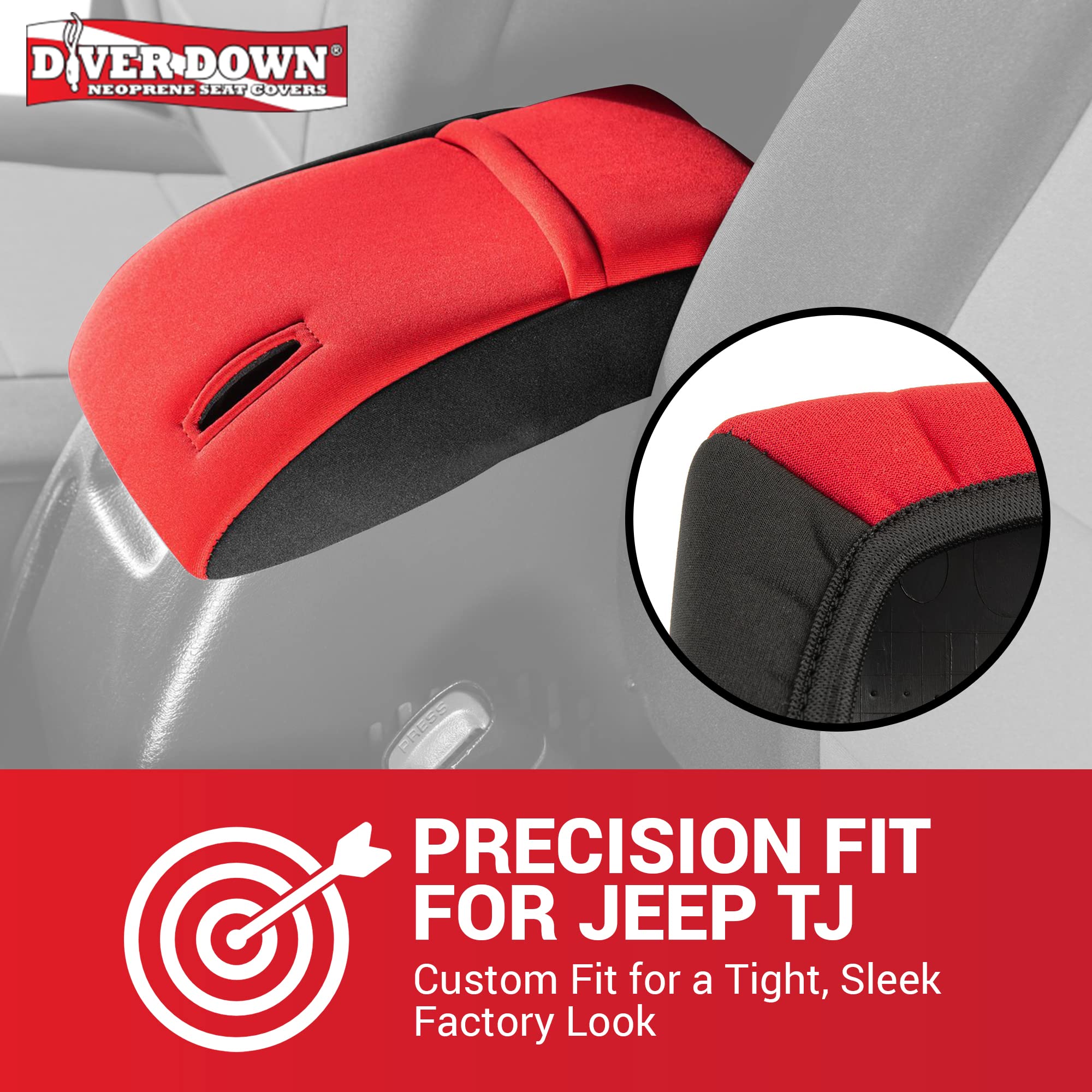 Diver Down Neoprene Center Console Cover - Fits Jeep 1997-2006 Tj Wrangler - Cushioned Armrest Cover - Doesn'T Burn Your Elbow - Tight Custom Fit - Comfortable Foam Armrest Pad (01-06 Tan)