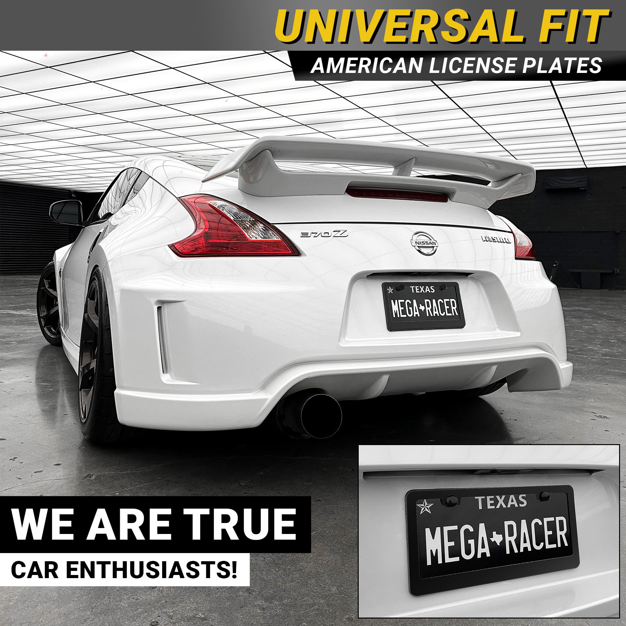 Matte Black License Plate Frame Holder | Metal License Plate Cover for Car Plate Frames | Car License Plate Frames Black Licence