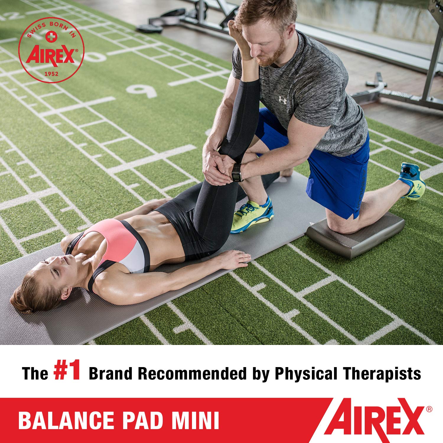 AIREX Balance Pad - Mini Foam Exercise Mat for Yoga, Pilates, Stability, Lava, Model 05-63003