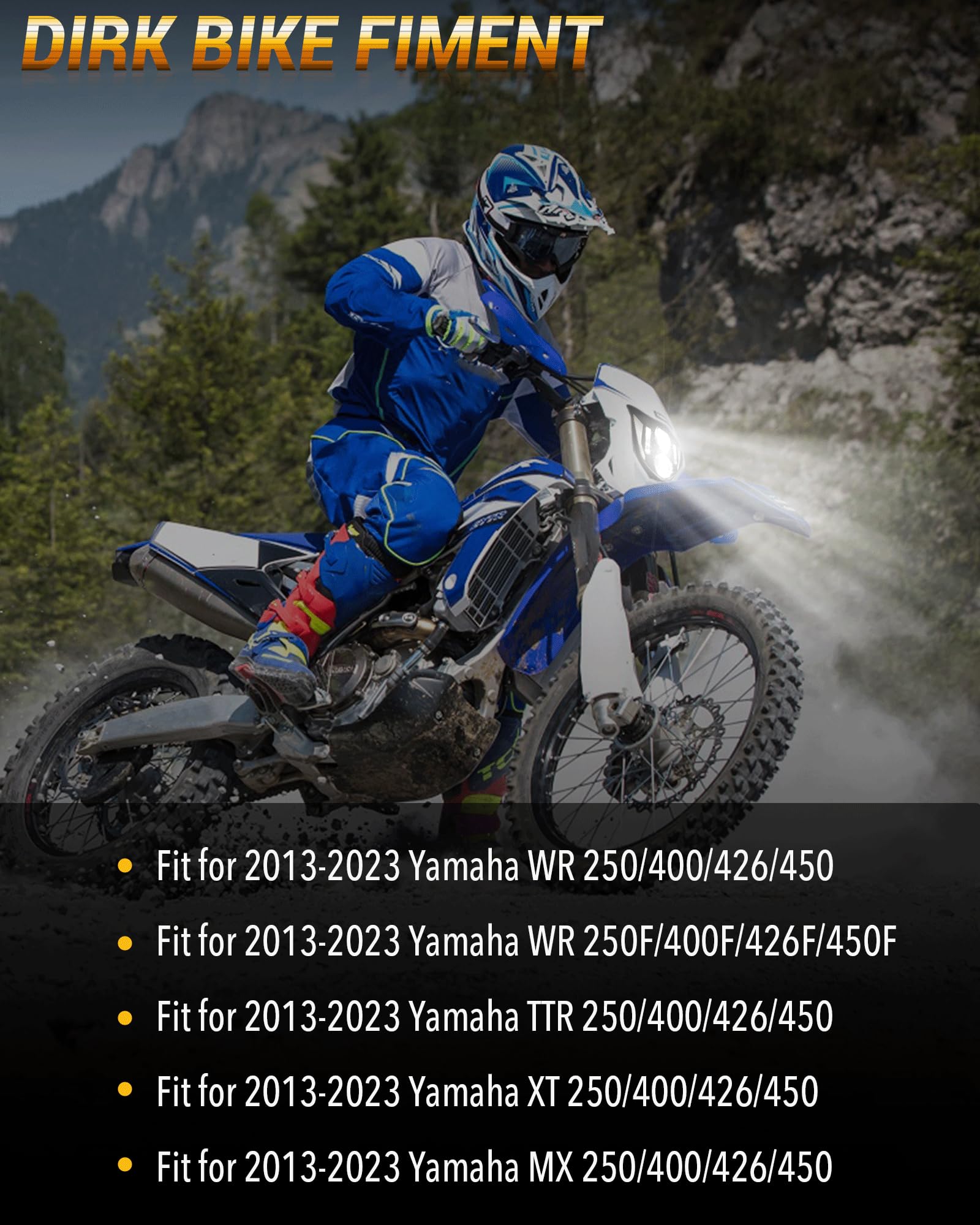 SUMHITIC Dirt Bike Headlight LED Motorcycle Headlamp Kit with DRL Fit for 2013-2023 Yamaha WR250F 400F 426F 450F, WR250 400 426