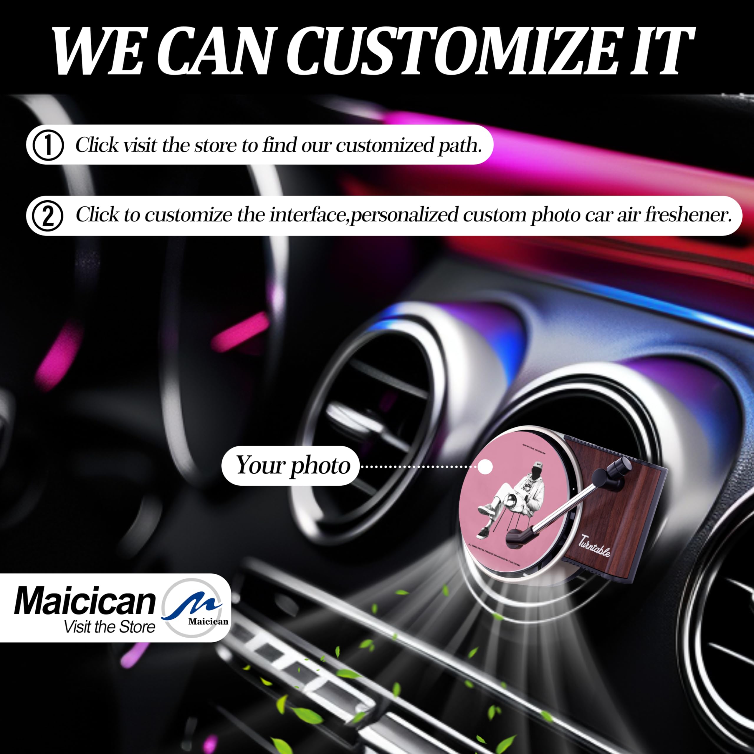 Maicican 12PCS Car Air Freshener Vent Clip - Pop Singer Album Cover, 1 Count, Fashion