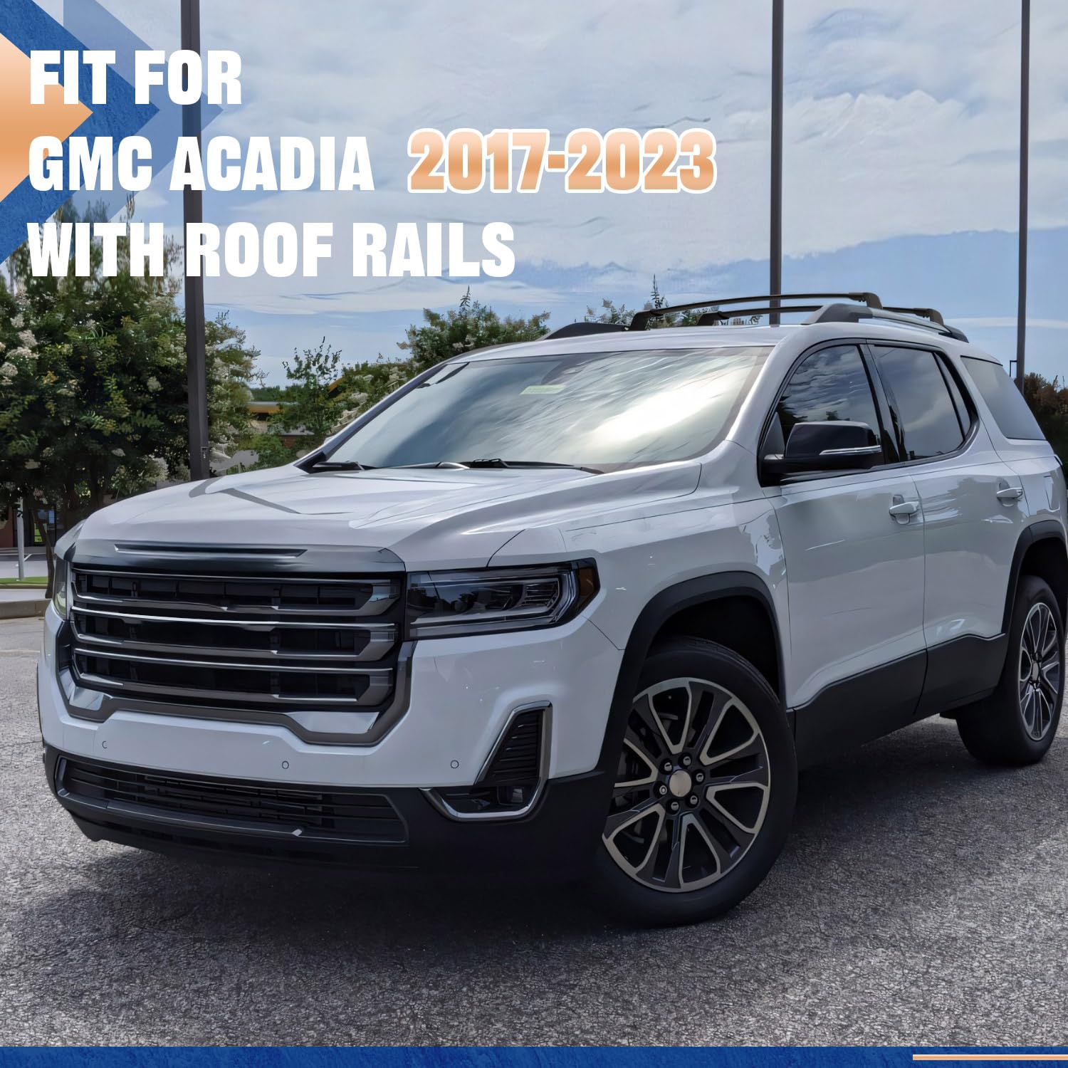 Auxpacbo 220 Lbs Roof Rack Cross Bars Fit For Gmc Acadia 2017 2018 2019 2020 2021 2022 2023 Black Crossbars Luggage Carrier Bars