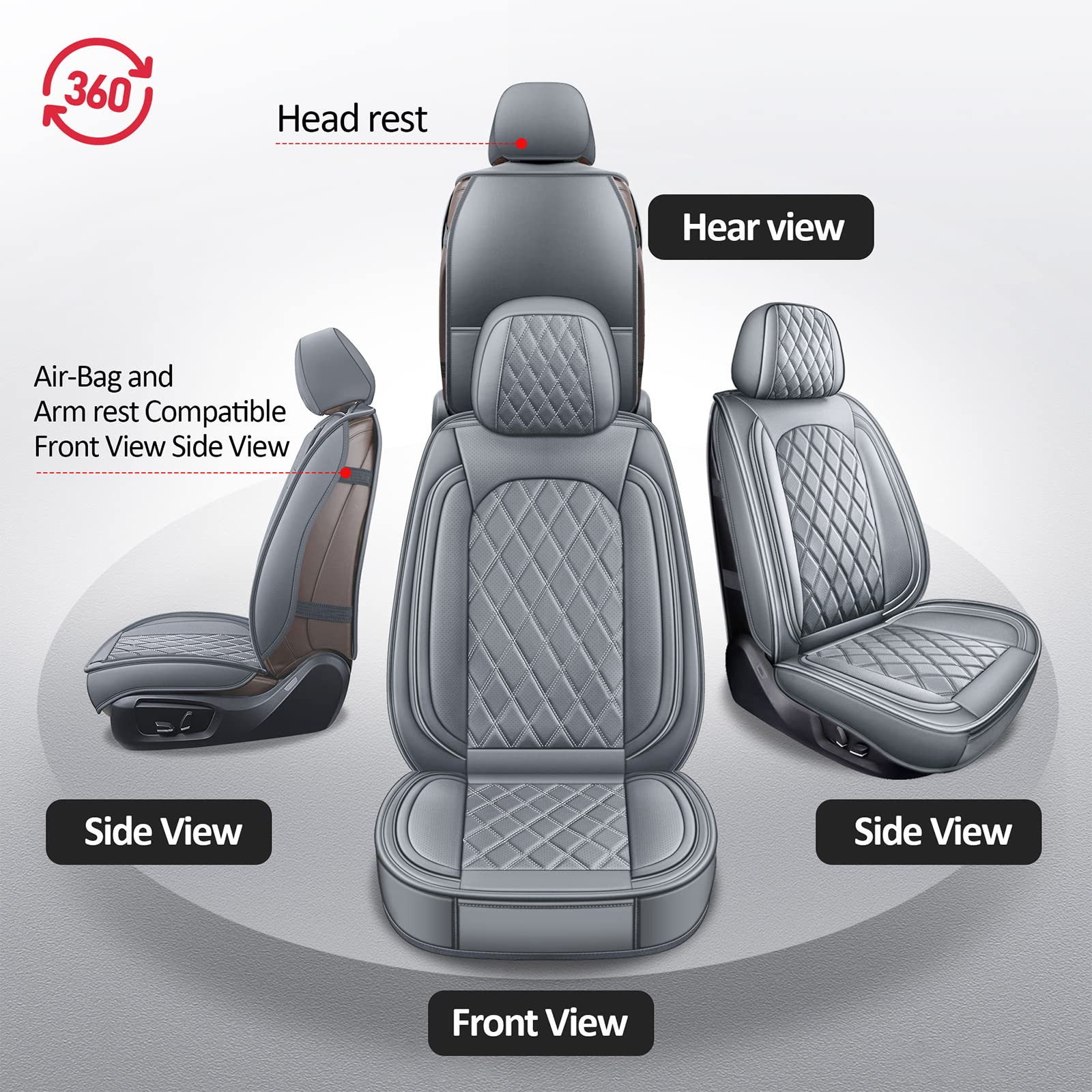 MIROZO 2PCS Ram Seat Cover,Front Truck Seat Covers For Dodge Ram Truck Accessories Compatible with 2009-2024 RAM 1500 2500 3500