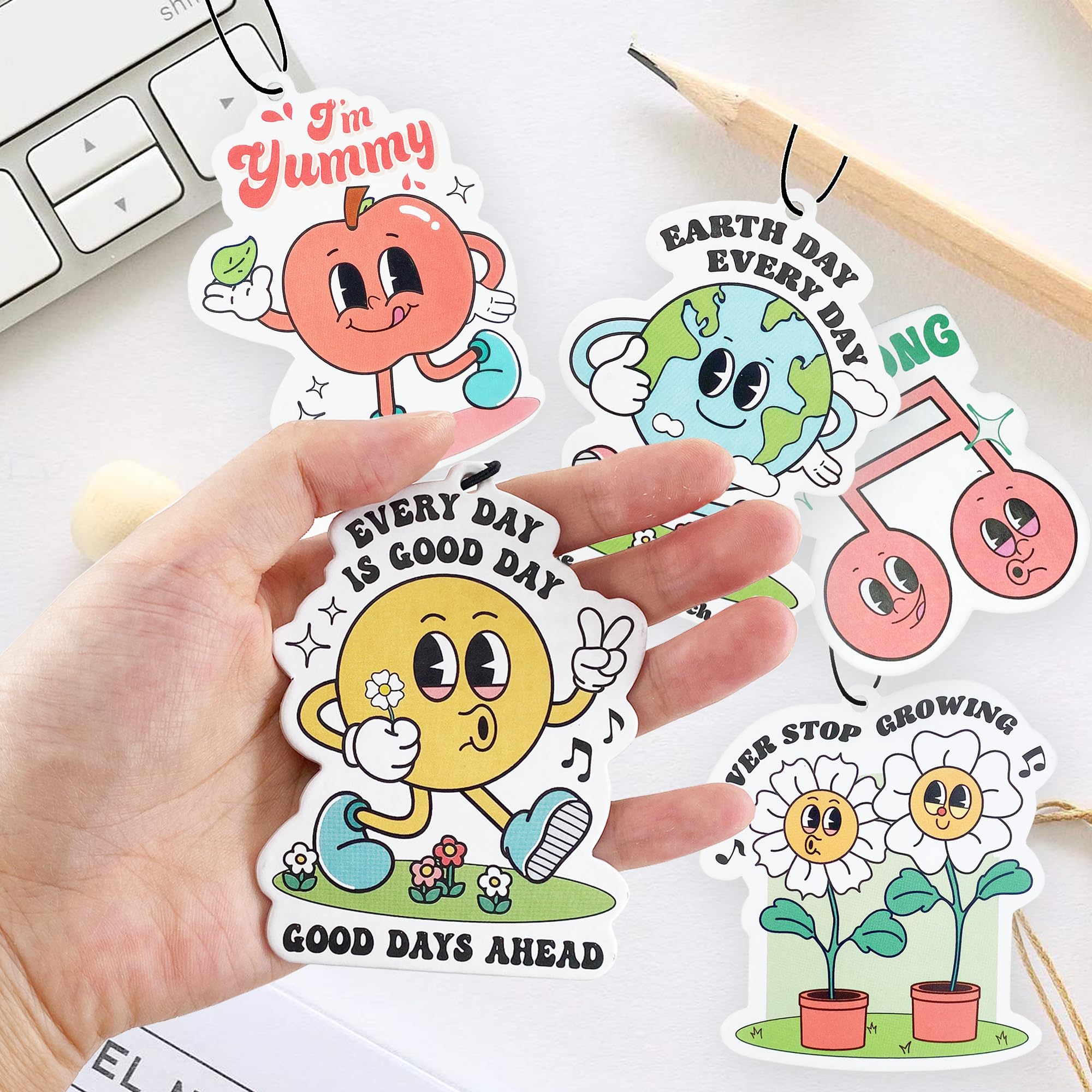Car Air Fresheners - Retro Cute Car Interior Accessories Hanging Scents Kawaii Freshener Automotive Room Decor for Women Teen Gi