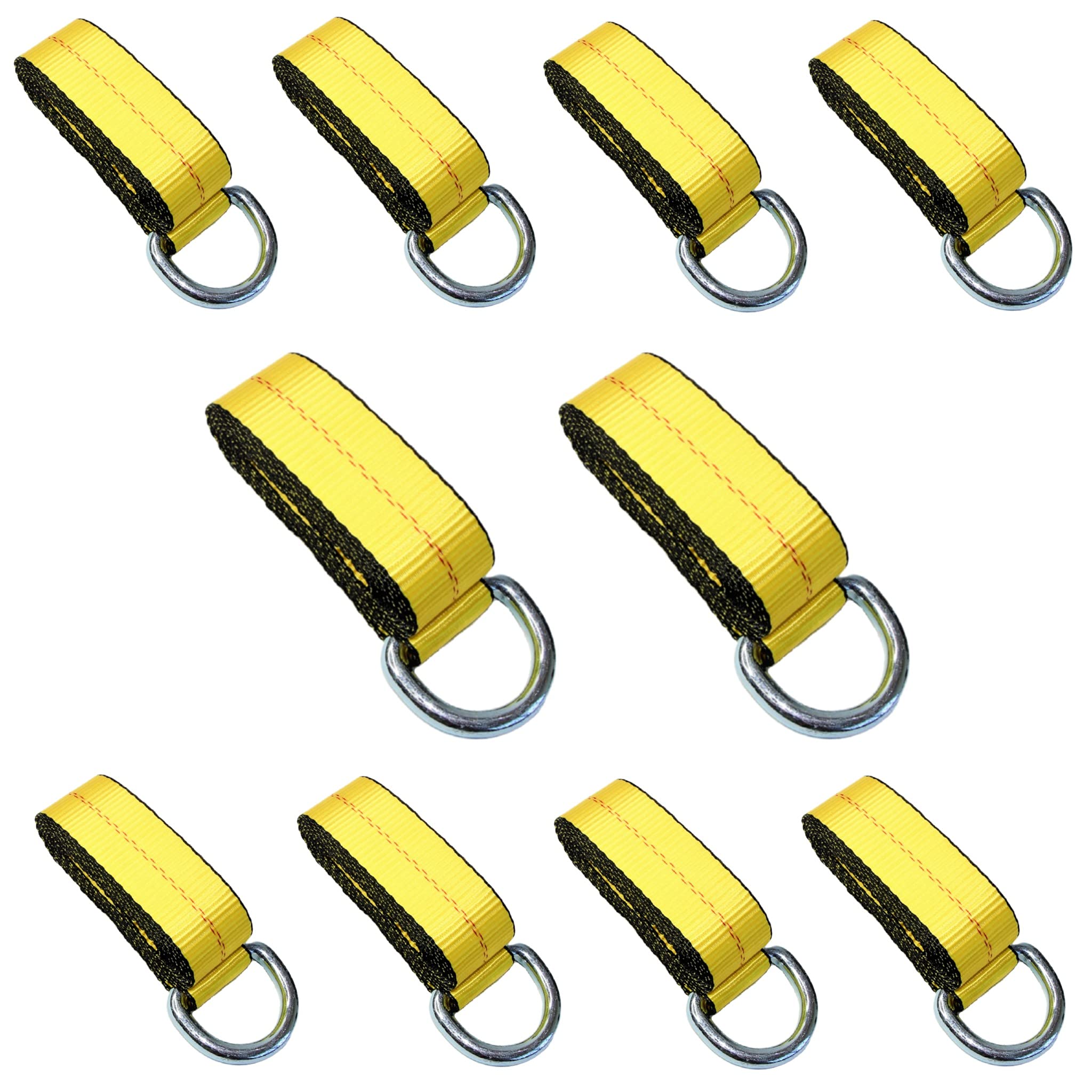Worldpac (Pack Of 10) 2'' X 8 Ft Lasso Strap With D Ring Auto Tie Down