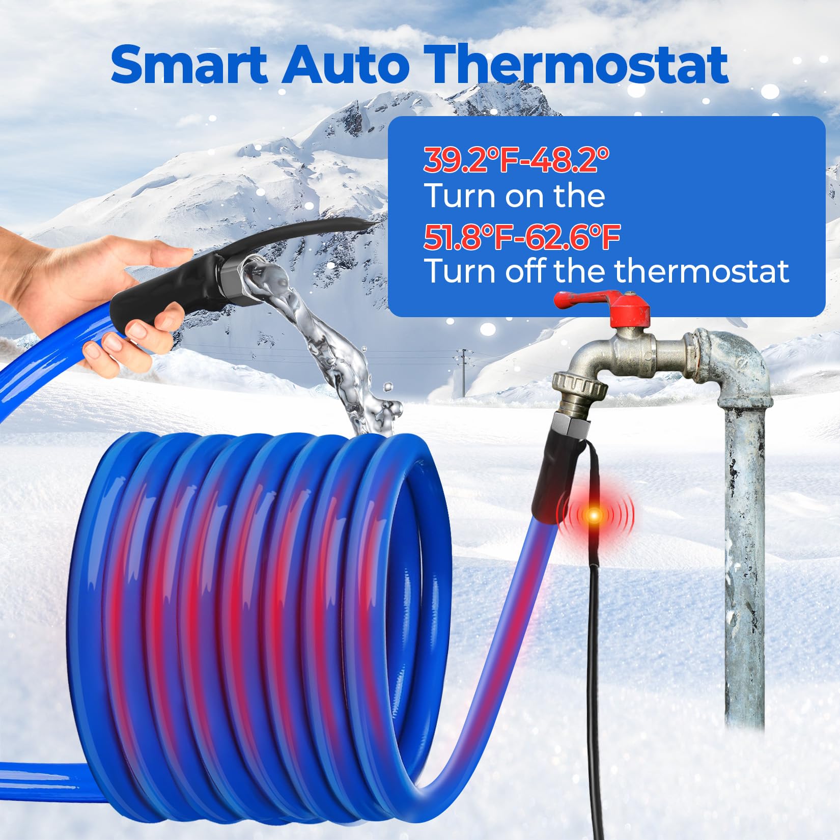 Hohometic 30Ft Heated Drinking Water Hose - Rv Accessory, Heavy-Duty -45F Antifreeze
