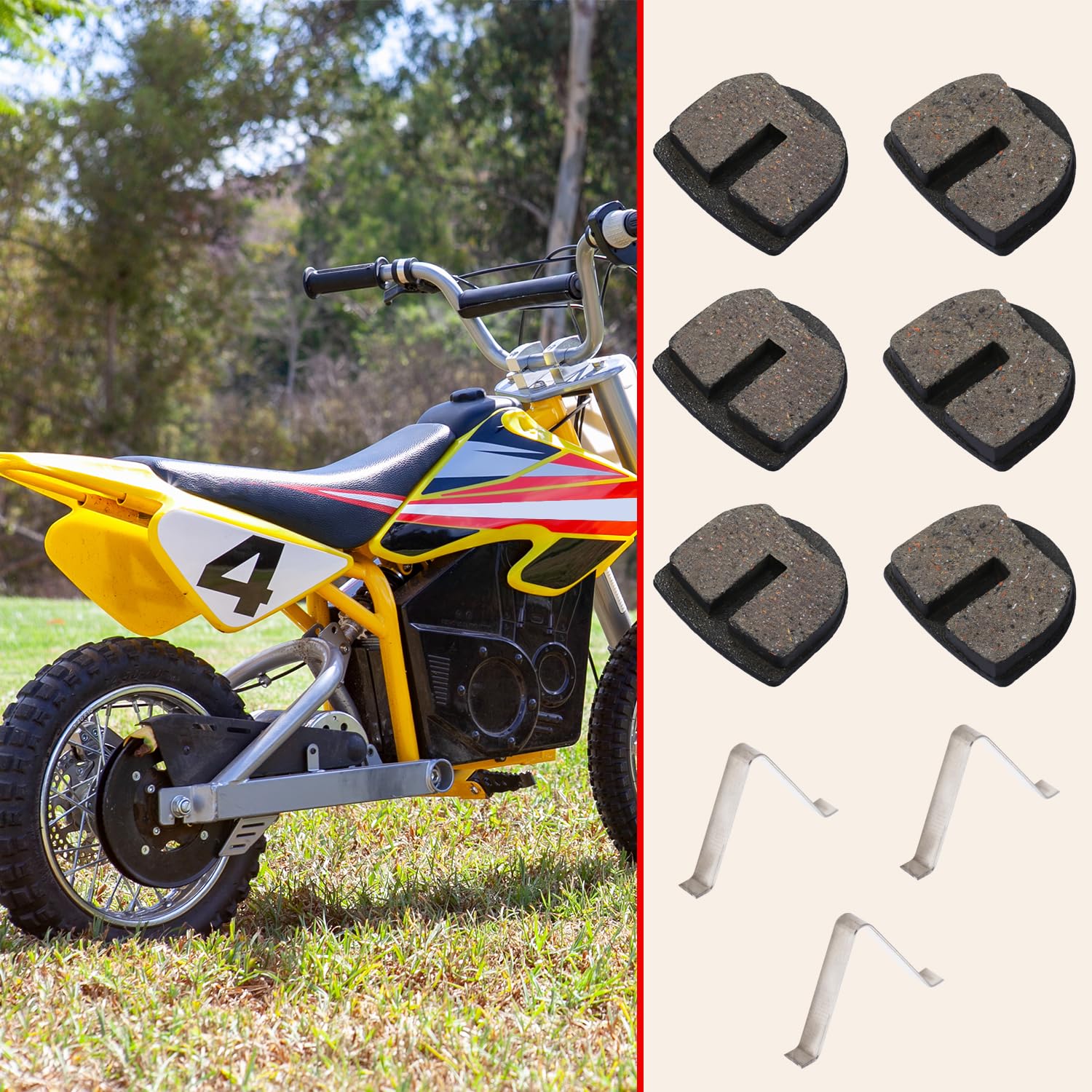 Kamier Rounded Front Rear Brake Pads Replacement For Razor Mx650 Mx500 Sx500 Mcgrath Dirt Bike Electric 4 Wheeler Atv Dirt Quad