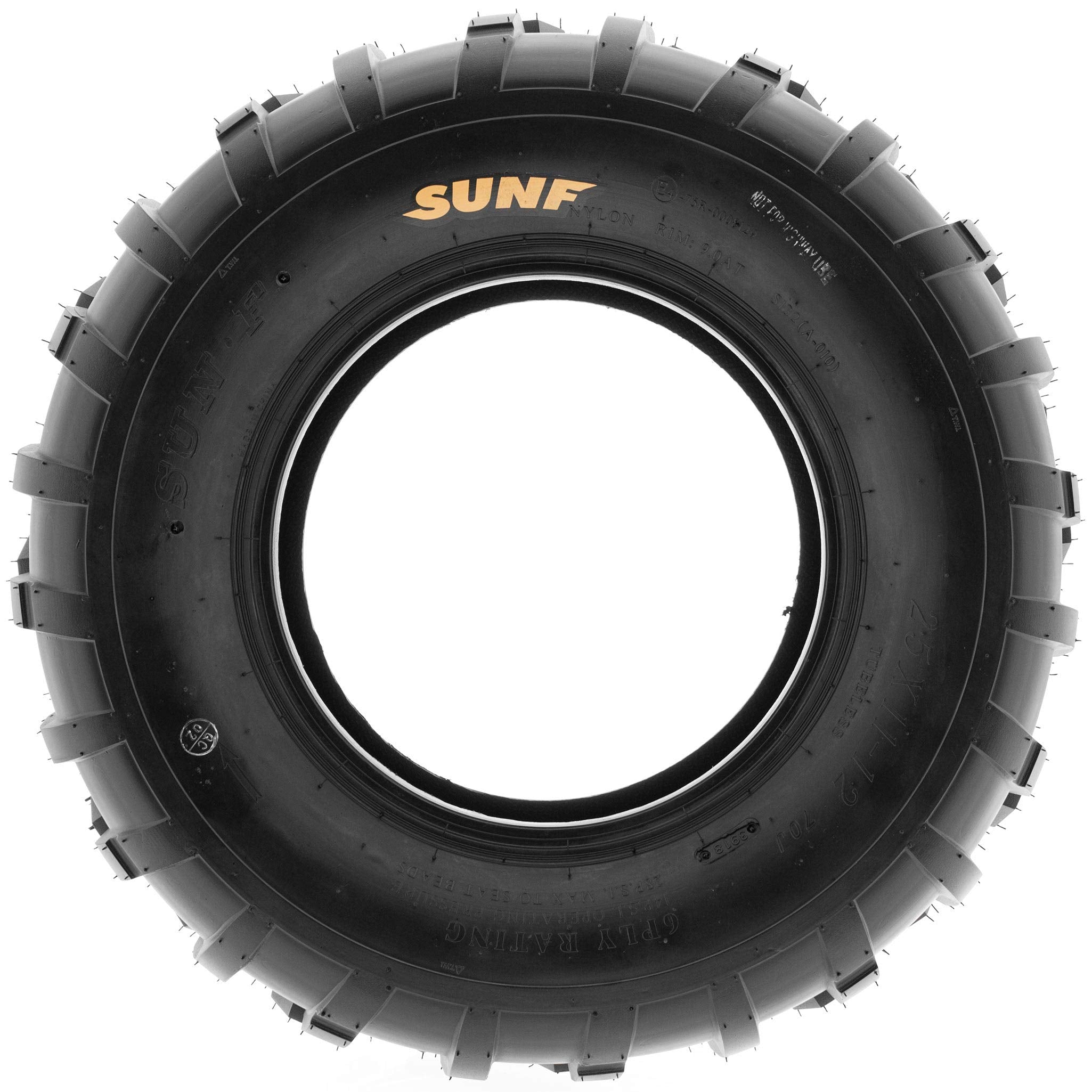 Pair of 2 SunF 25x10-12 AT-XC ATV/UTV Off-Road Tires, 6PR, Directional Knobby Tread | A010