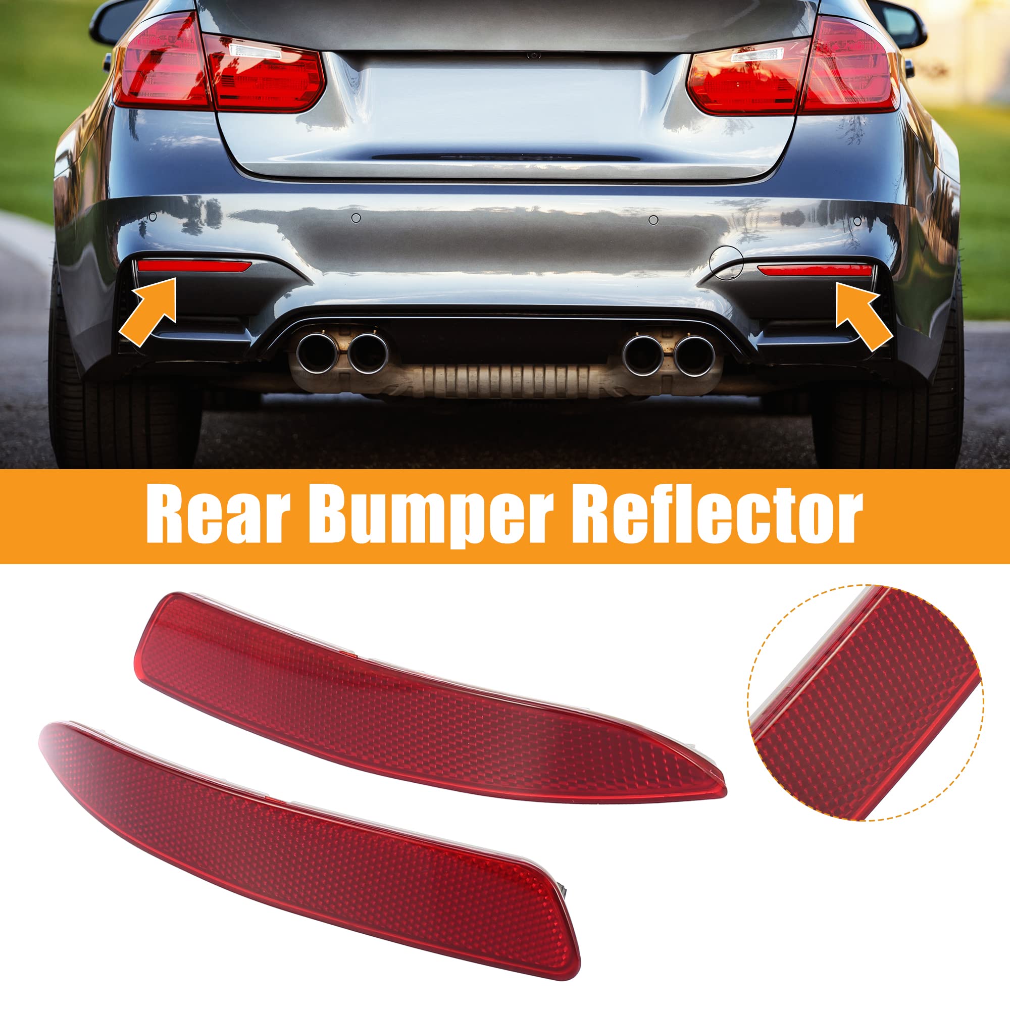 X Autohaux 1 Pair Car Rear Bumper Reflector Strip Cover Left Right Side 63217158949 63217158950 For Bmw X5 2007-2013