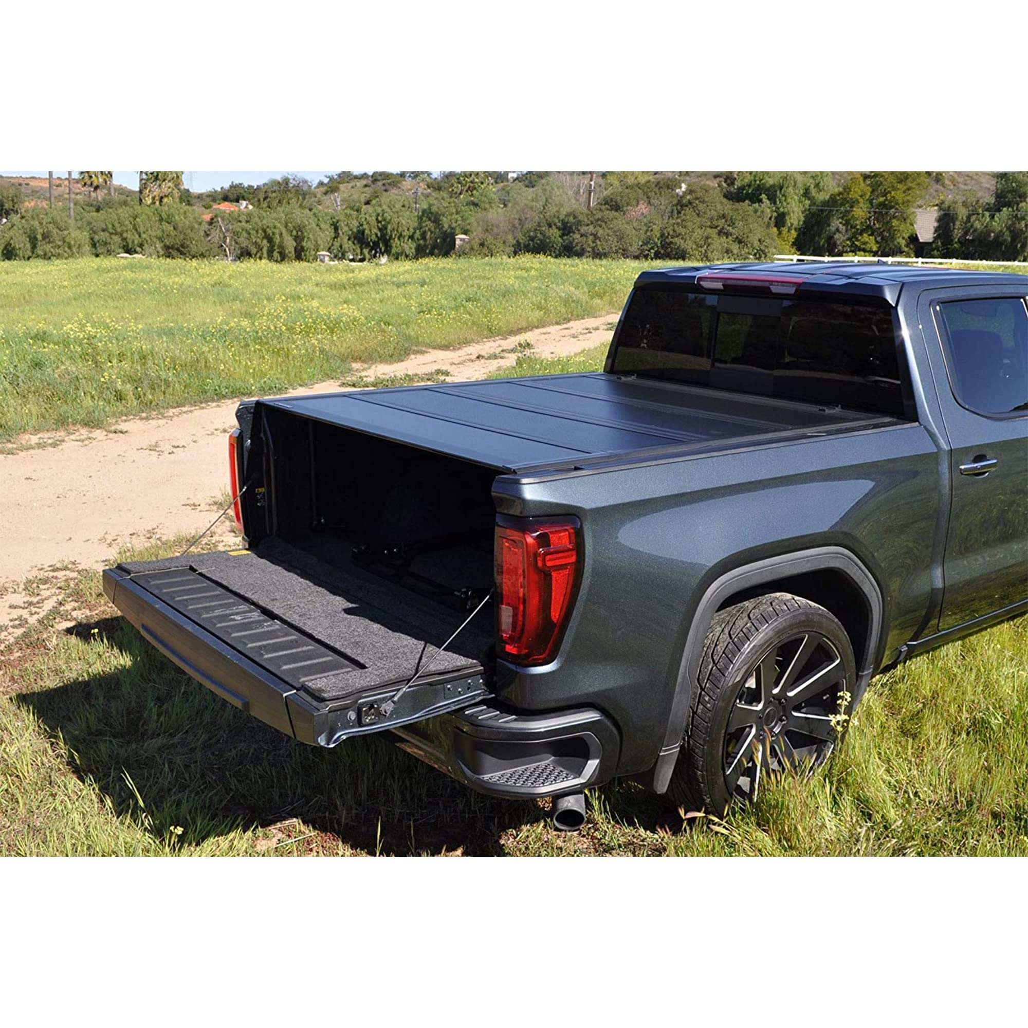 Leer Hf650M Quad-Folding Truck Bed Tonneau Cover, Fits Chevy Silverado And Gmc Sierra, Years 2019-2024, 5'8 Truck Bed, Black