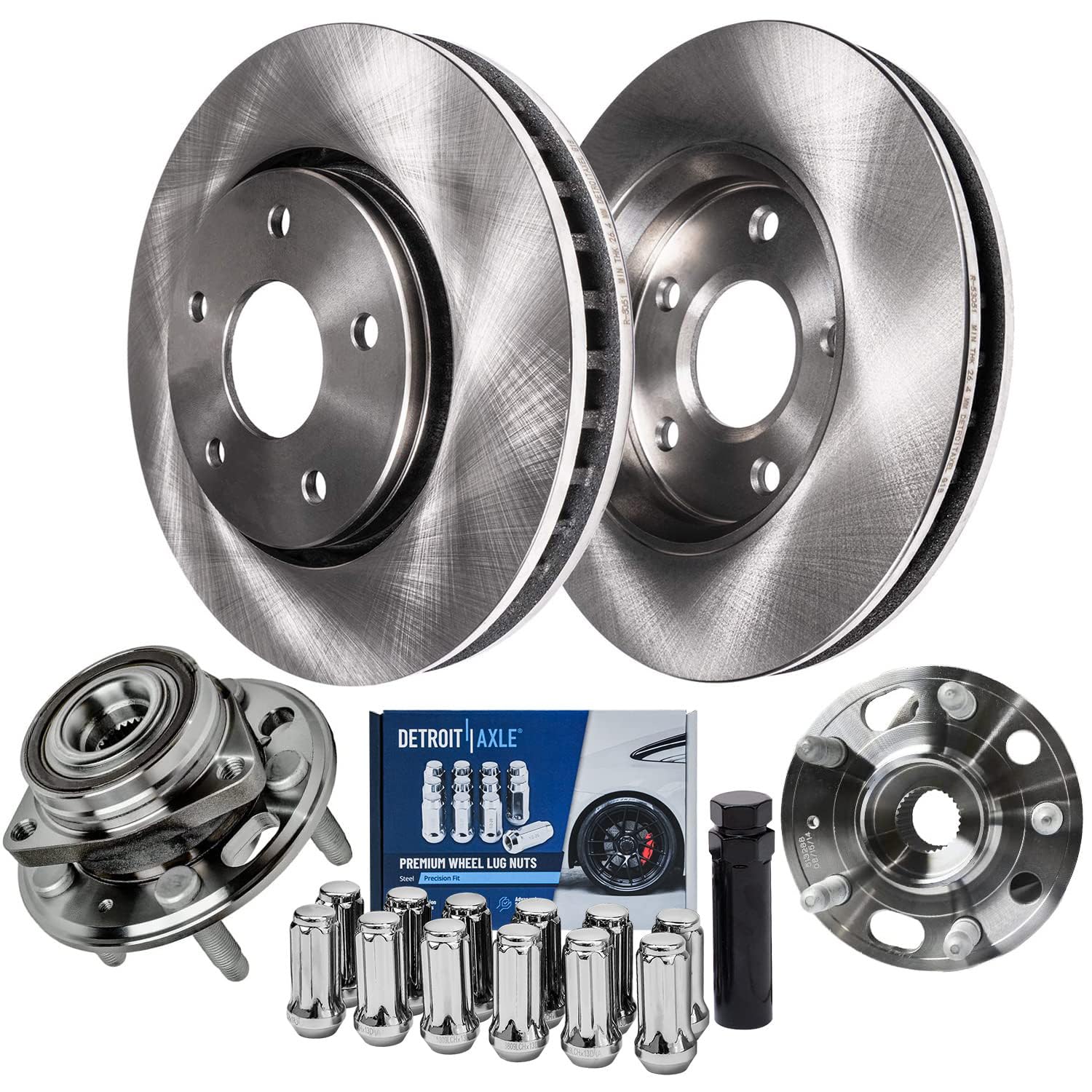 Detroit Axle - Front Brake Kit for Chevy Impala Malibu Equinox Buick Regal LaCrosse GMC Terrain Saab 9-5, Disc Brake Rotors Whee