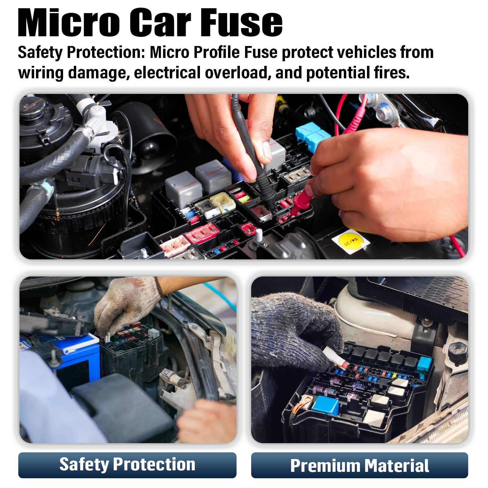 ALLECIN 40A Low Profile Mini Fuse 40 Amp Micro Car Fuses 40Amp Auto Blade Fusible Automotive Fusibles para Carro for RV Boat Aut