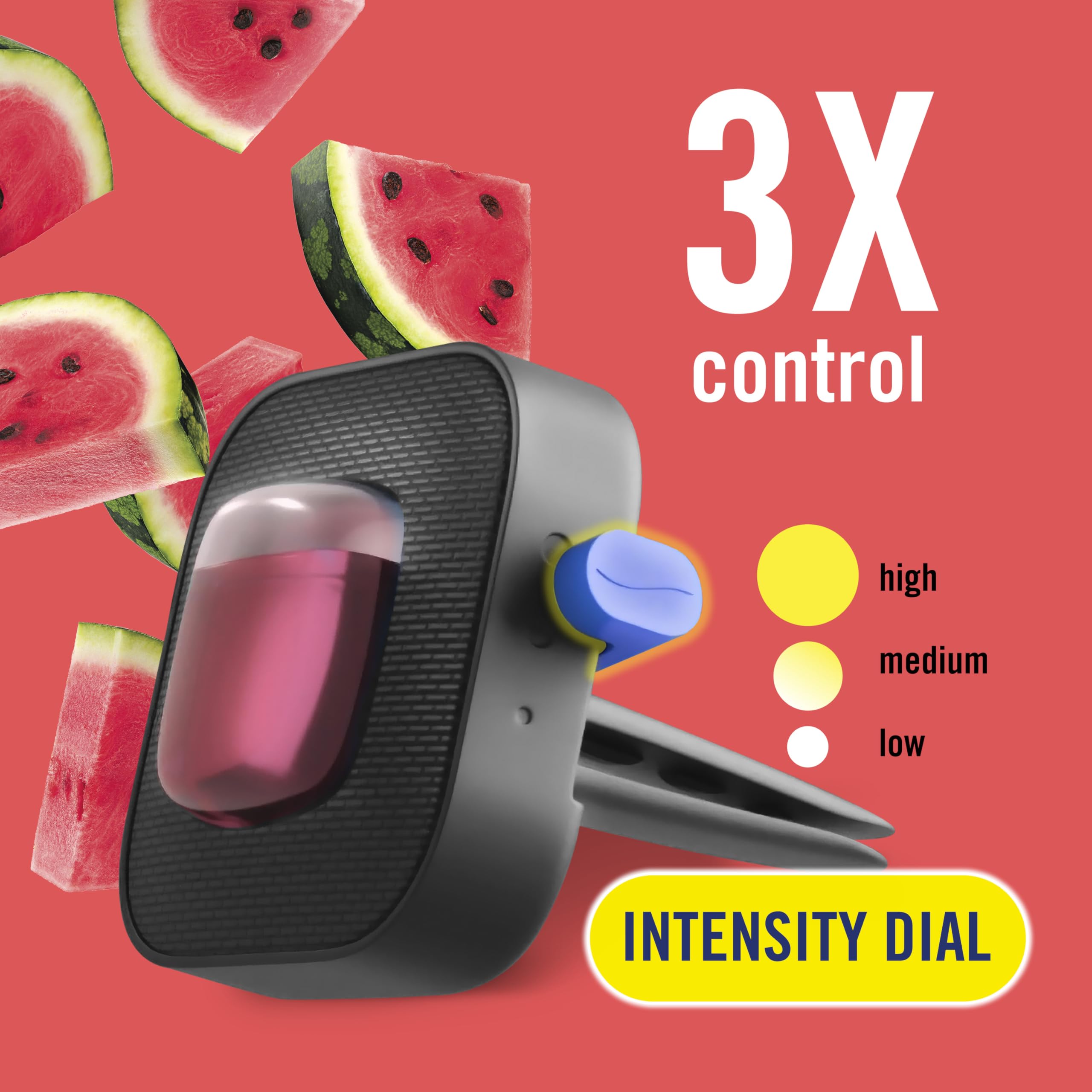 Car Air Freshener Vent Clip Sweet Watermelon Vine Scent, 2 Count, .13 Oz Total