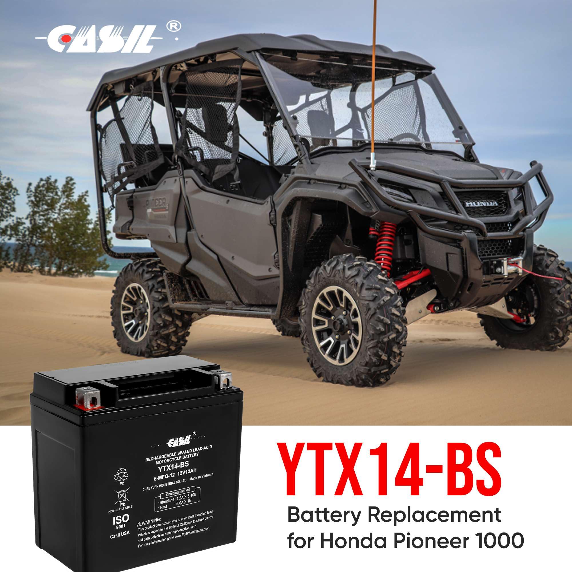 Ytx14 Bs Atv Battery High Performance - Maintenance Free - Sealed Agm Ytx14-Bs Motorcycle Battery Compatible With Honda Suzuki K