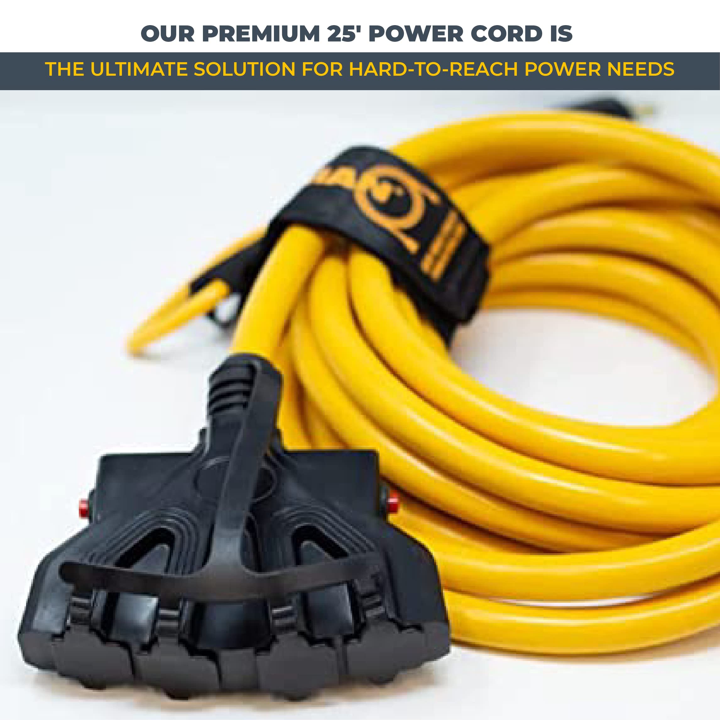 Firman Power Cord with Storage Strap, 10AWG with Circuit Breaker, 30 AMP Wiring, Fully Insulated Extension Cord, L14-30P to 5-20