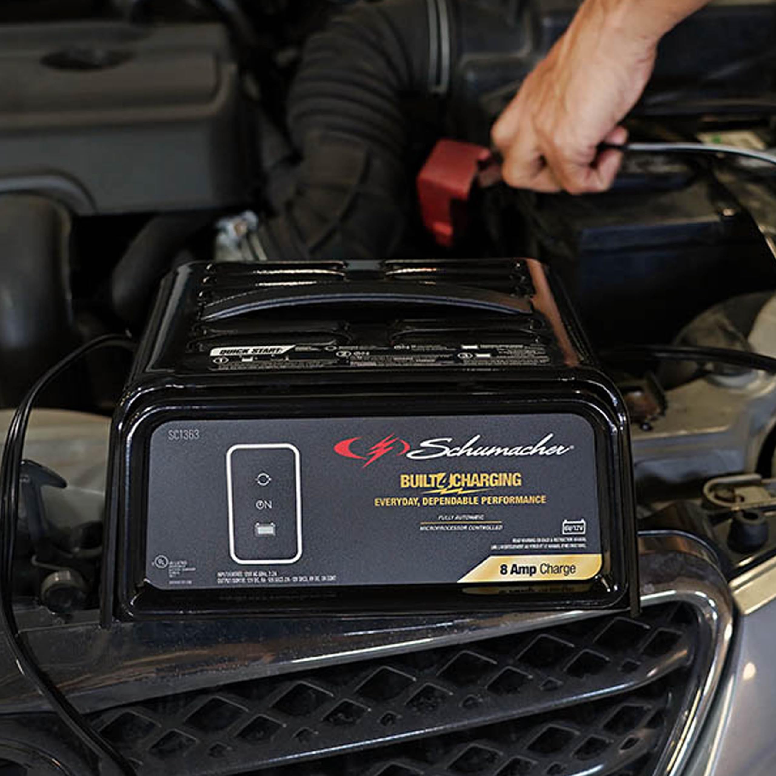 Schumacher SC1363 8 Amp/2 Amp Fully Automatic Battery Charger & Maintainer for 6V/12V Cars, Trucks, SUVs, RVs