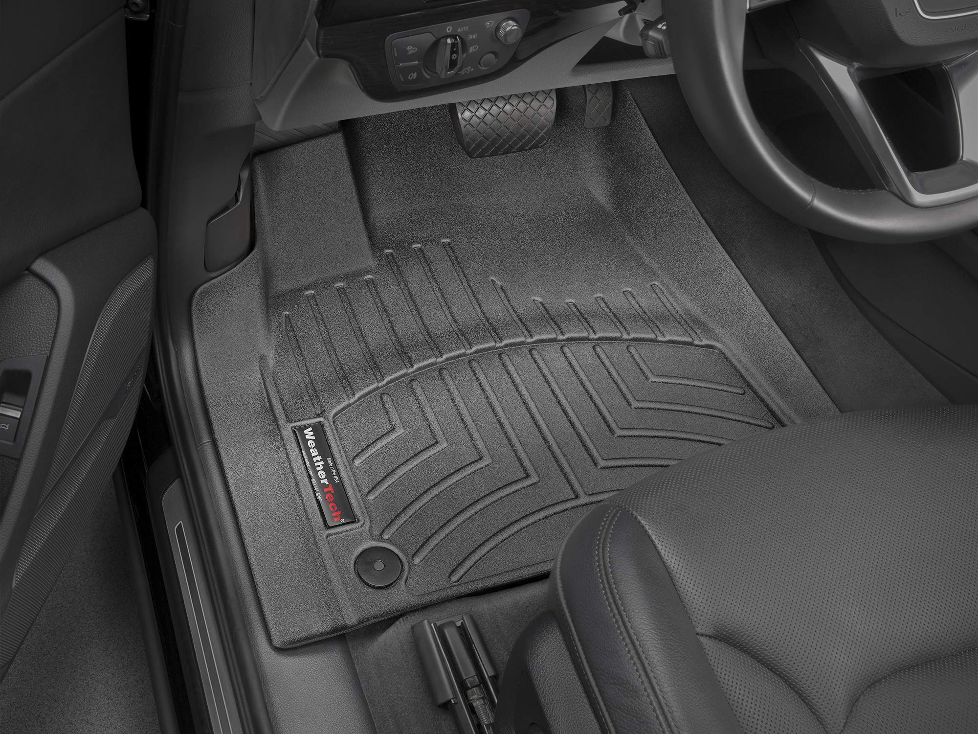 WeatherTech Custom Fit FloorLiners for Audi Q7, Q8, SQ7, SQ8-1st Row (448871), Black