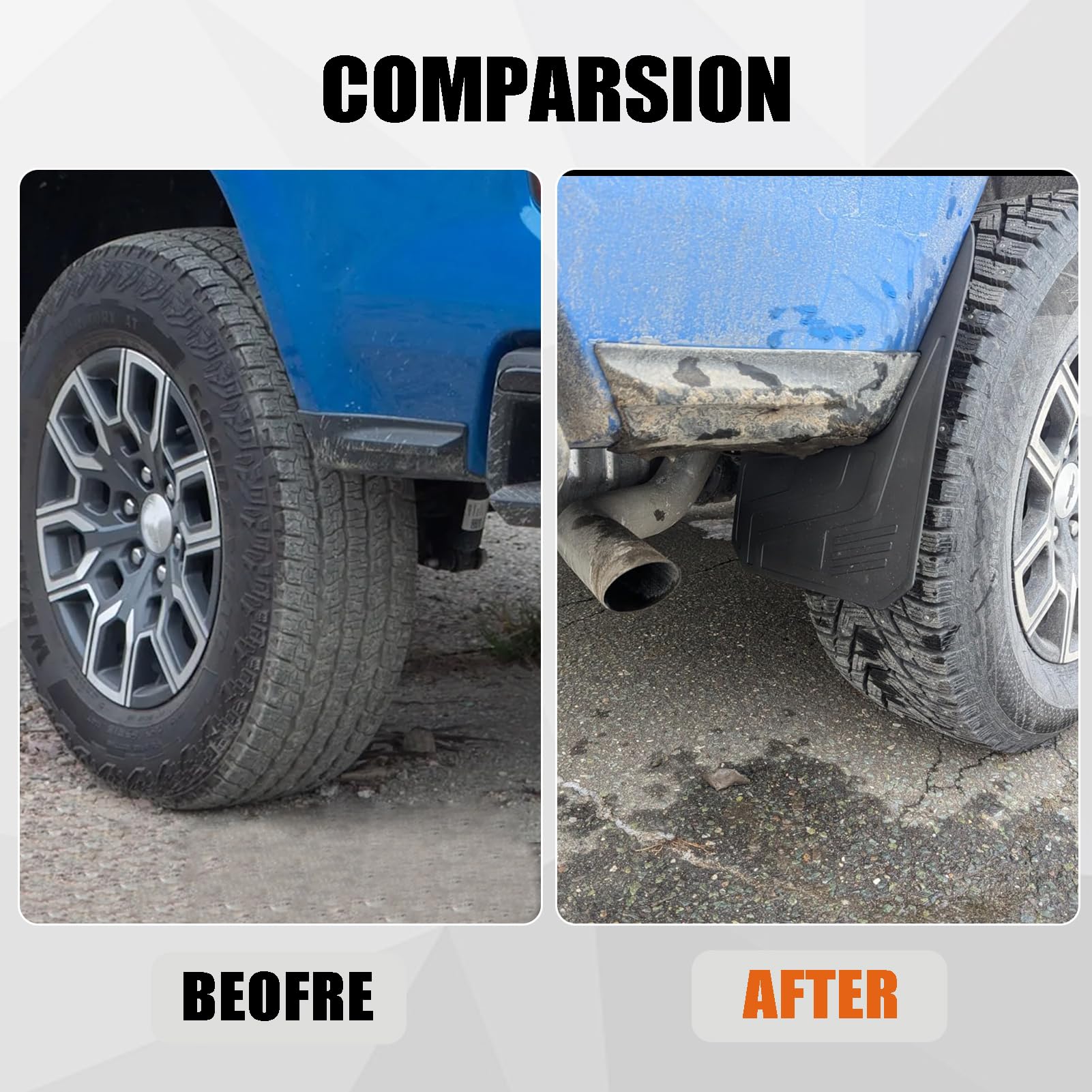 ANMOSVO Mud Flaps for Chevrolet Colorado 2023-2025 - No Drill Front & Rear Splash Guards (4PCS) - Fits Without Fender Flares