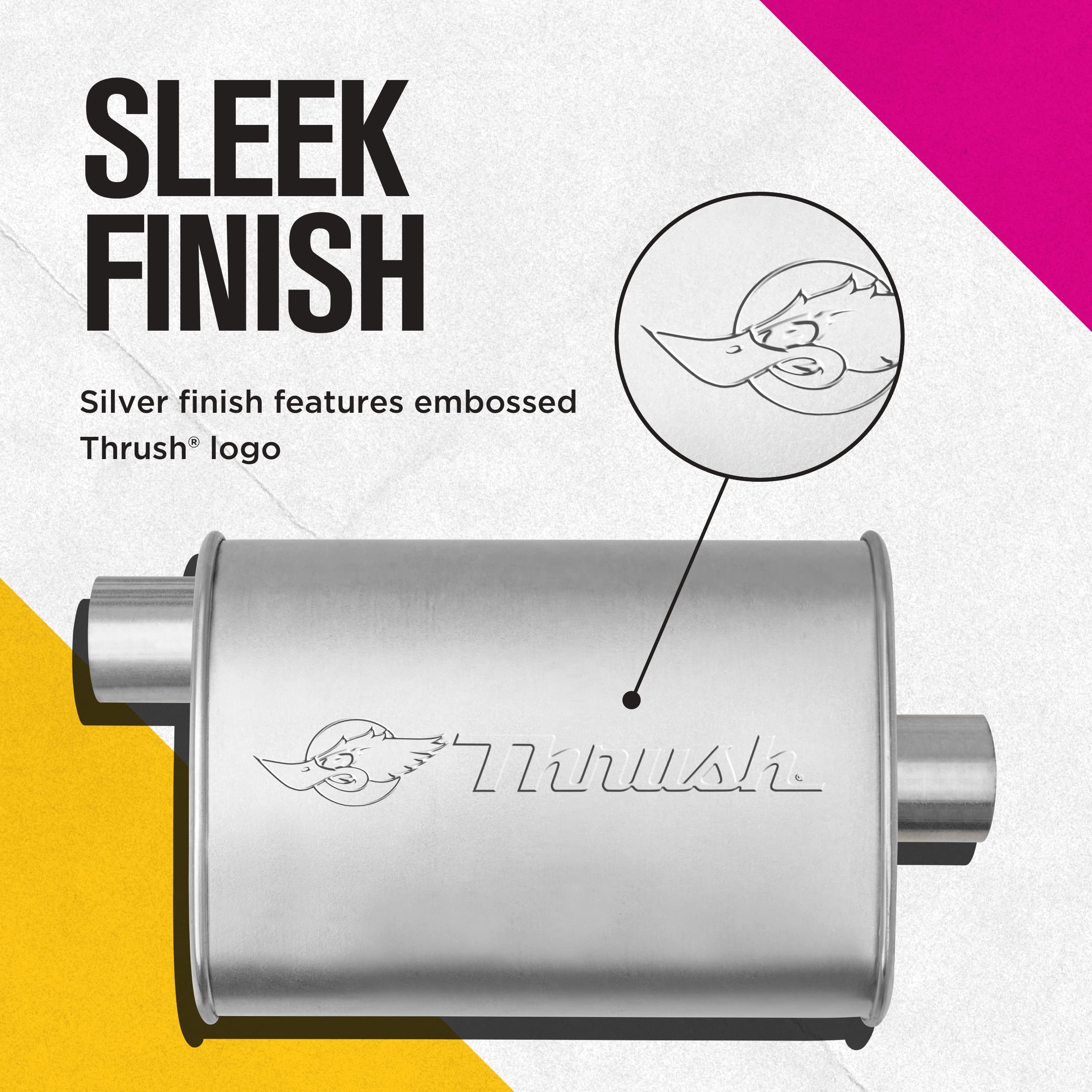 Thrush Muffler Mellow Performance Tone Inlet 3 Pipe Connection Offset Outlet 3 Center