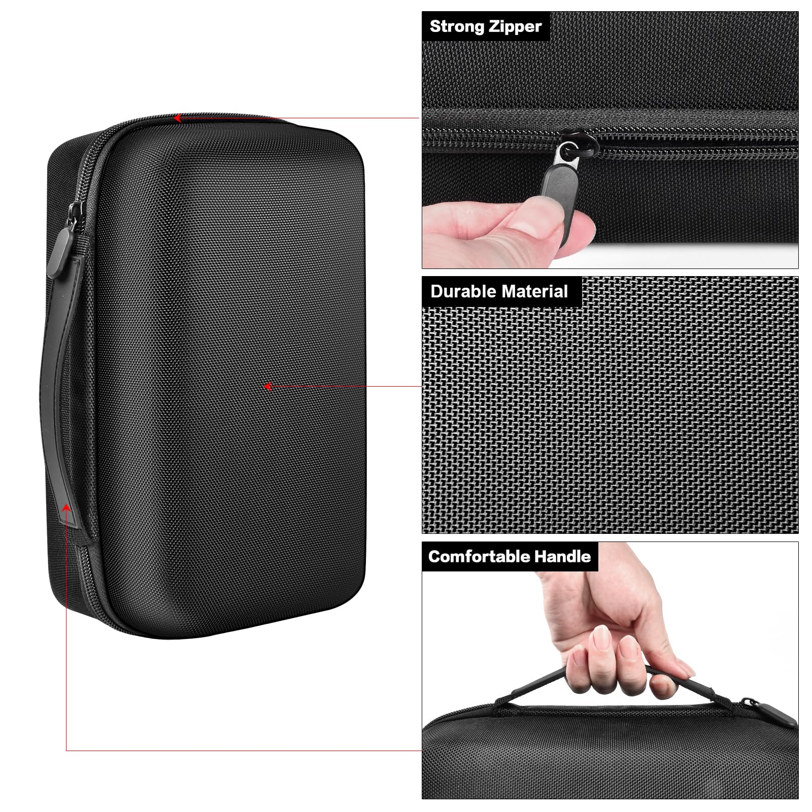 Casmilee Case for Halo Bolt 58830/57720/Air - Portable Emergency Power Kit Holder, Black, EVA Material, 9.64 x 3.5 x 1.3
