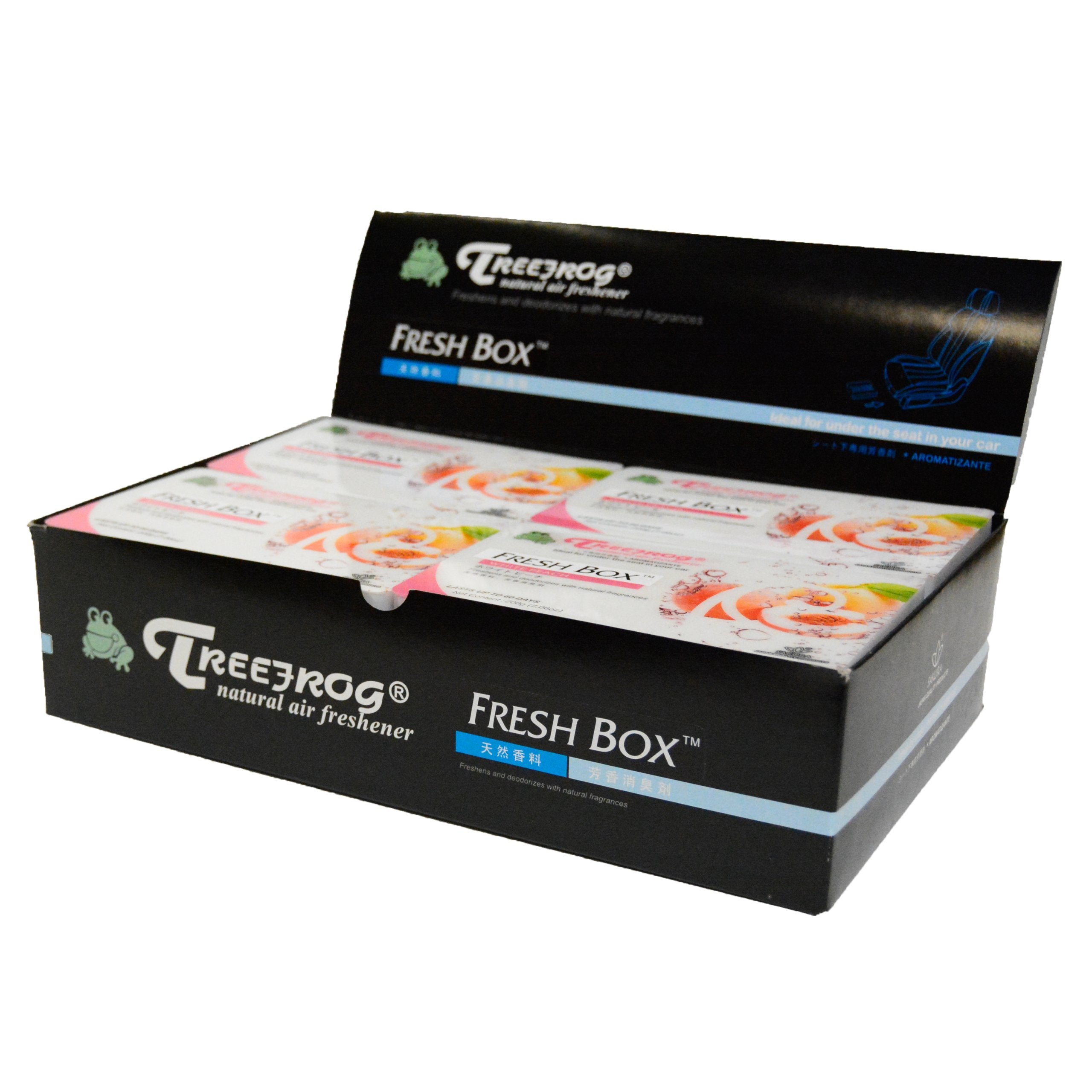 Air Freshener Peach Scent 5 Pack, Treefrog Fresh Box White Peach, Tree Frog Last Long, Large Size Car Air Freshener