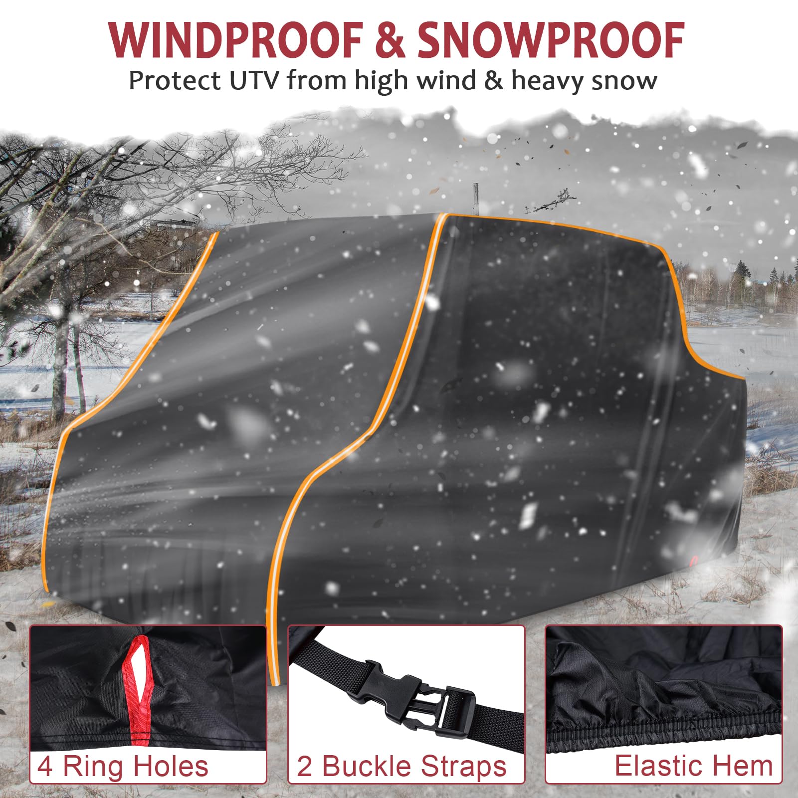UTV Cover 4 Seater, StarknightMT Waterproof Anti-UV Cover Compatible with Polaris Ranger Crew 1000 900 570 800 General RZR Talon