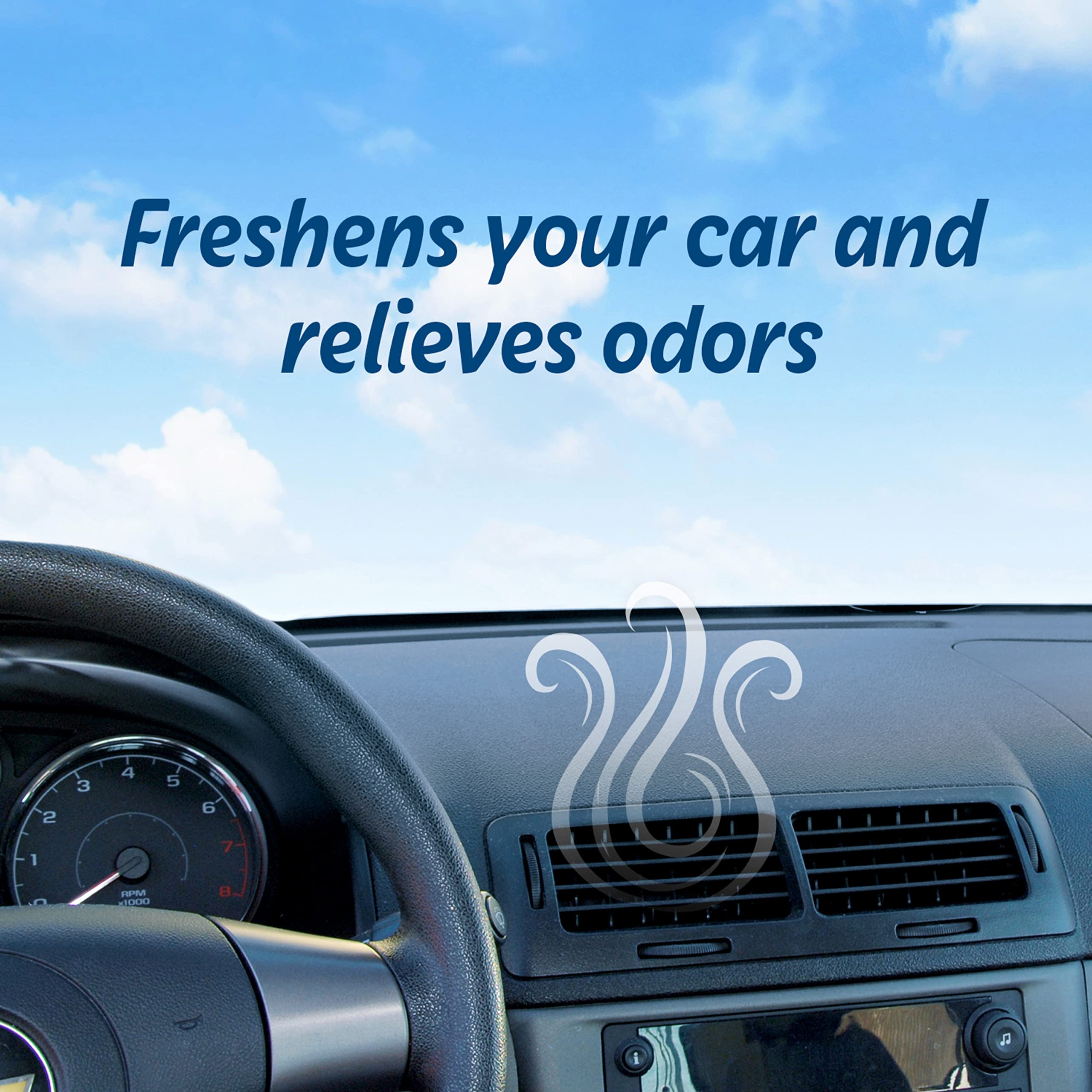 Refresh Your Car Car Air Freshener, Odor Eliminator, Set of 4 Auto Dual Scent Vent Sticks, New Car and Cool Breeze Scent, Refres