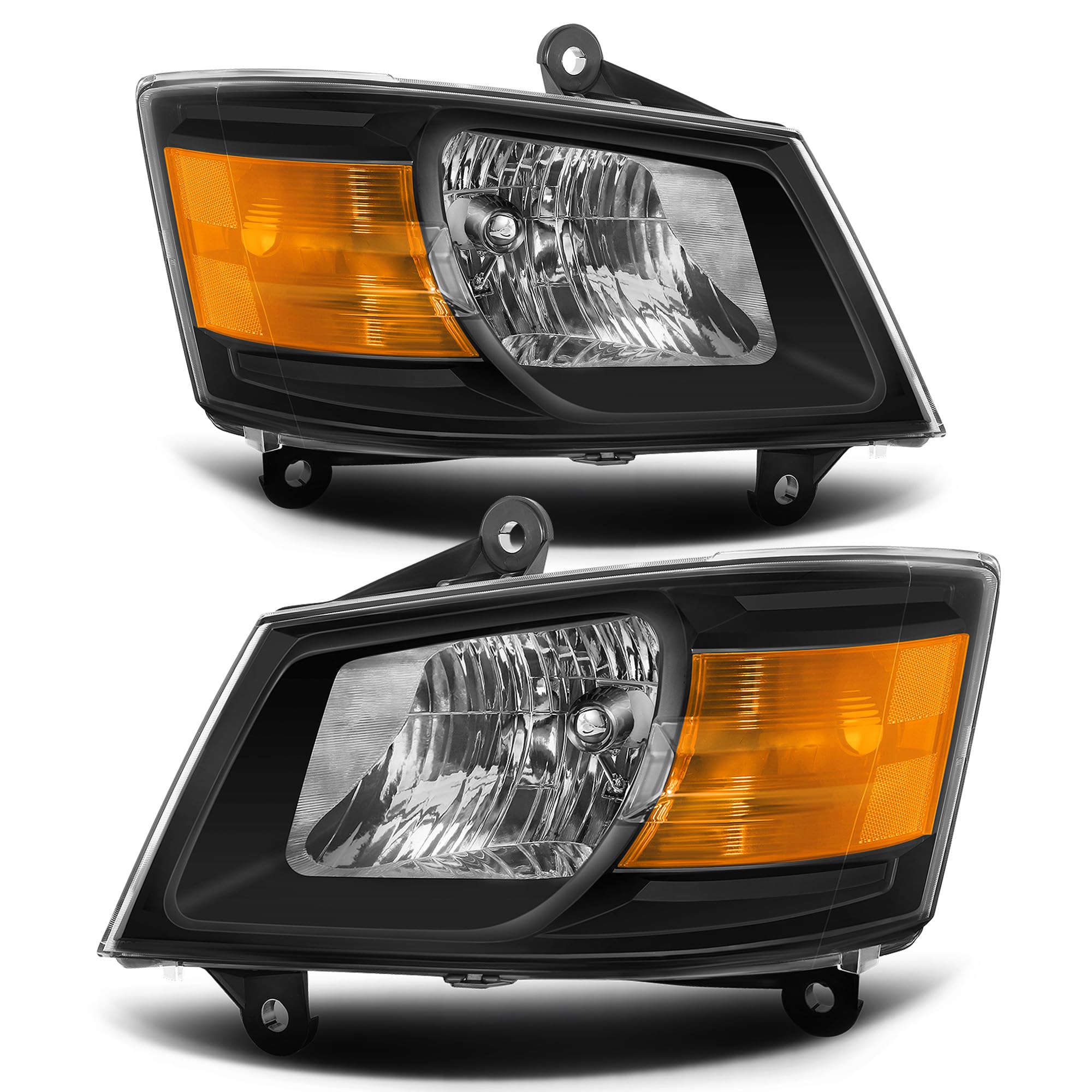 Jenuo Headlight Assembly Compatible with 2008-2010 Dodge Grand Caravan 08 09 10 Grand Caravan Headlamp Replacement Driver and Pa