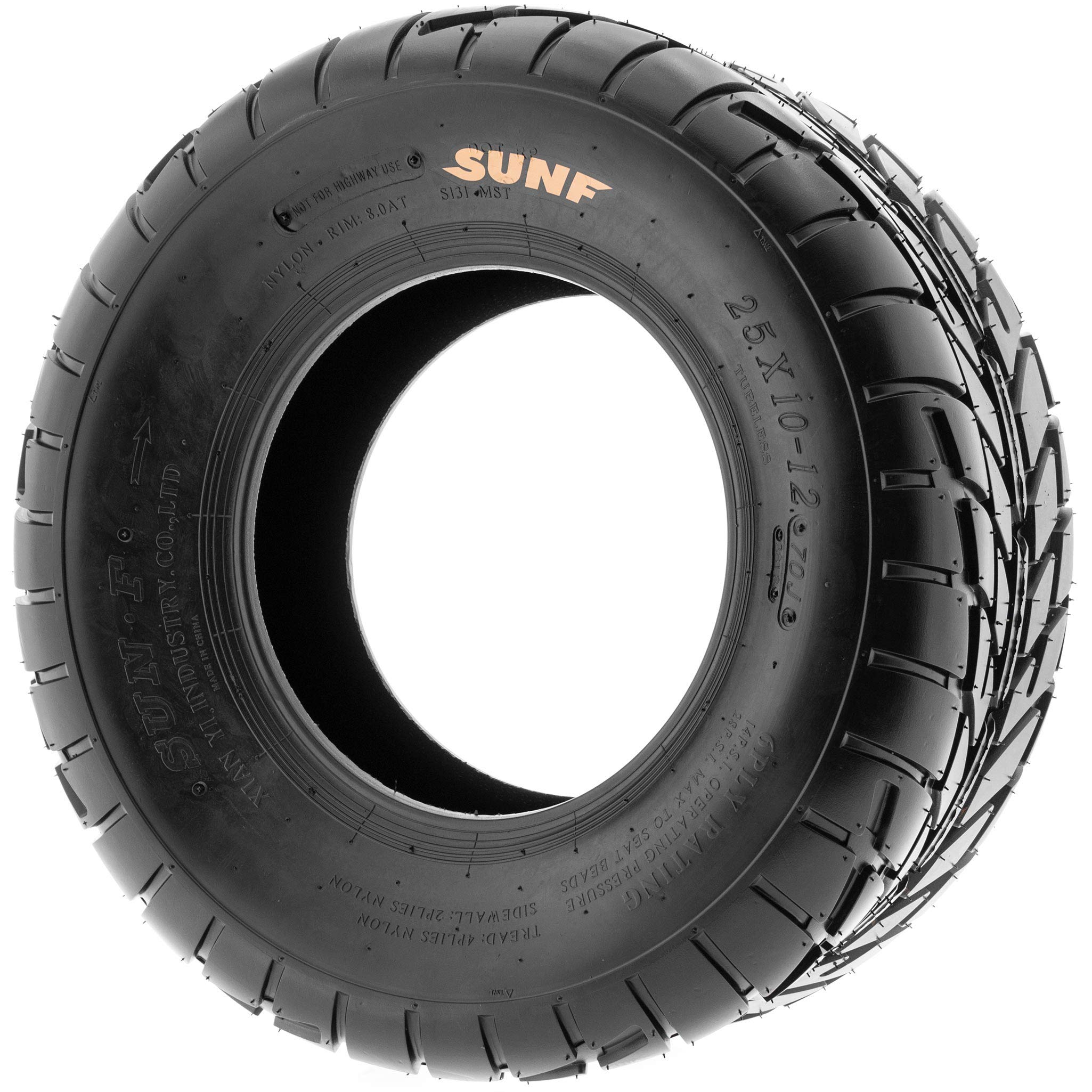 SunF A021 25x11-12 replacement ATV UTV Dirt Track & Flat Track Tire, 6 PR, Tubeless