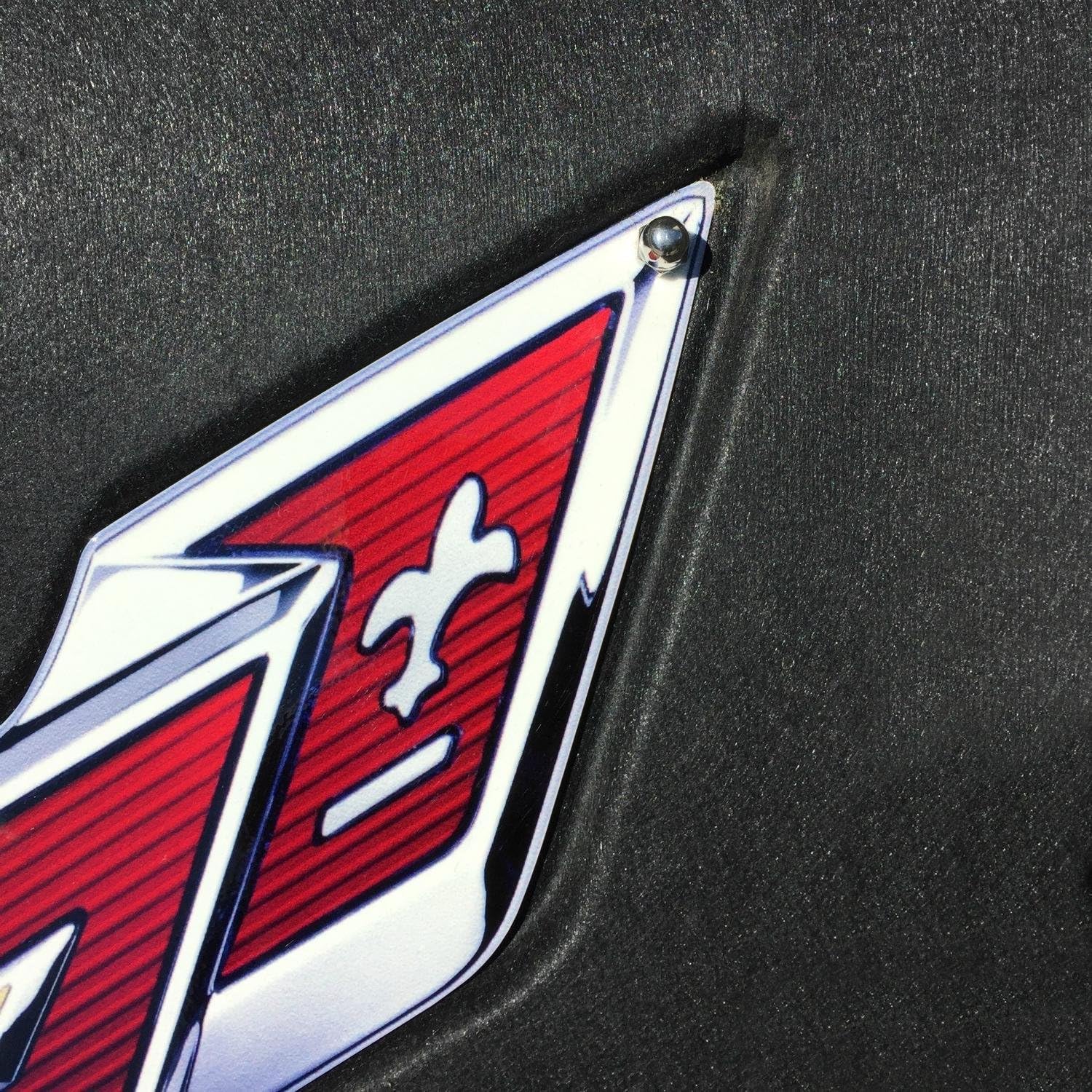 SR1 Performance C7 Corvette Underhood Emblem Kit - Premium Metal Crossed Flags Logo Badge, Chrome, for 2014-2019 Stingray, Z06, Grand Sport, ZR1