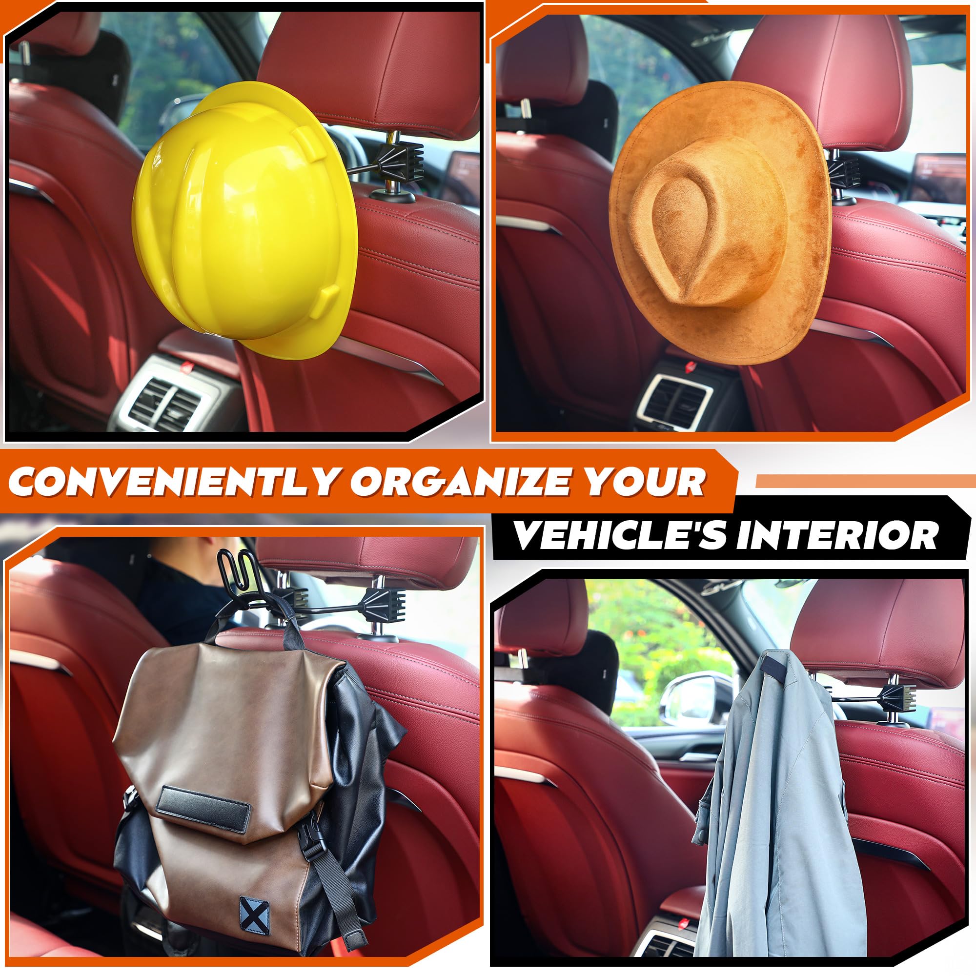 Feekoon 1 Pcs Hard Hat Holder For Truck Car Seat, Car Hat Holder For Truck Suv Car, Caps Clothes Cowboy Hat Holder Car Accessori